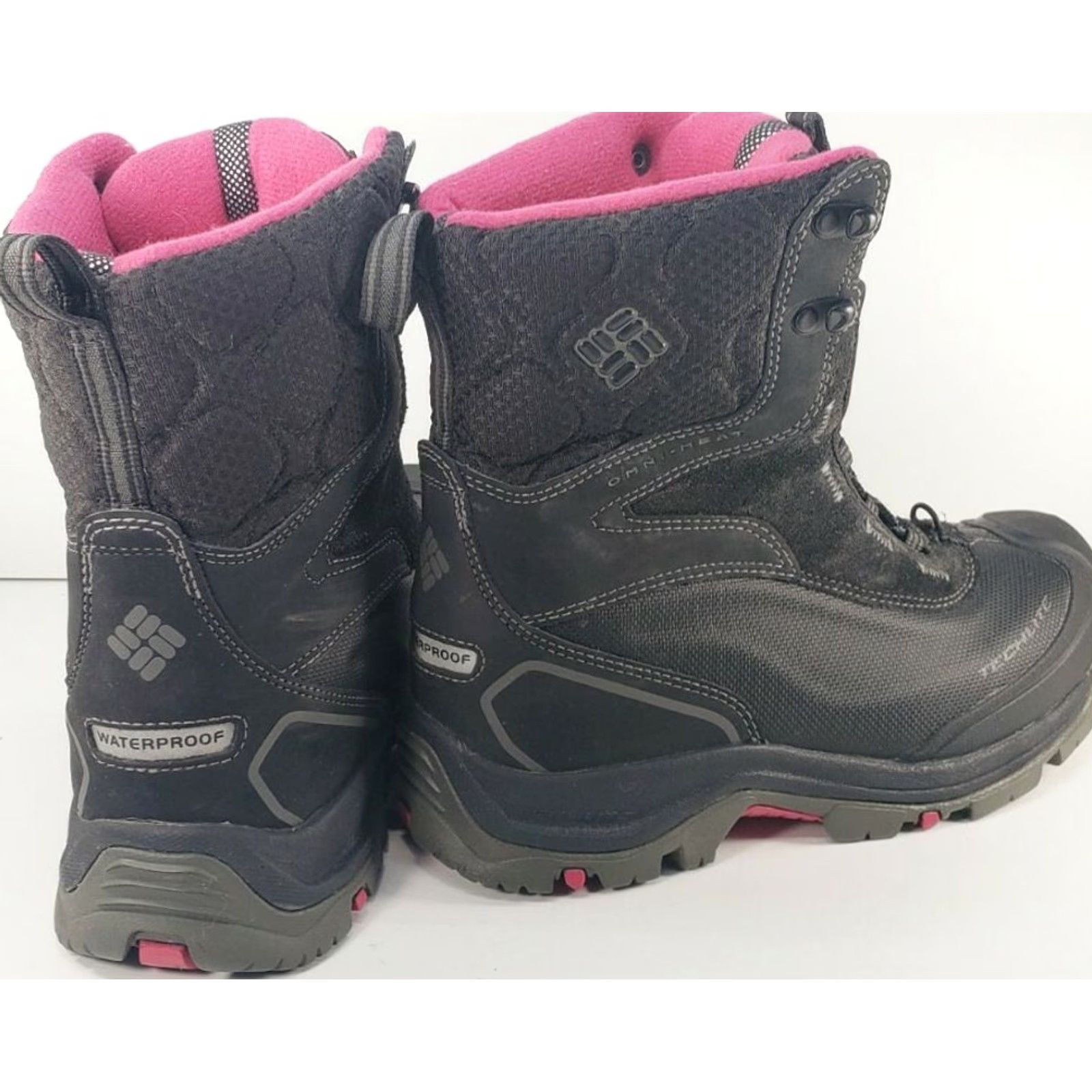 Vintage Columbia Bugaboot Plus Omni Heat Boots Women's 7M Black Pink BL 1490-010 Snow Boot Winter Waterproof 200G Leather Textile Omni Heat VINTAGE? Size US 6 / IT 36 - 4 Thumbnail