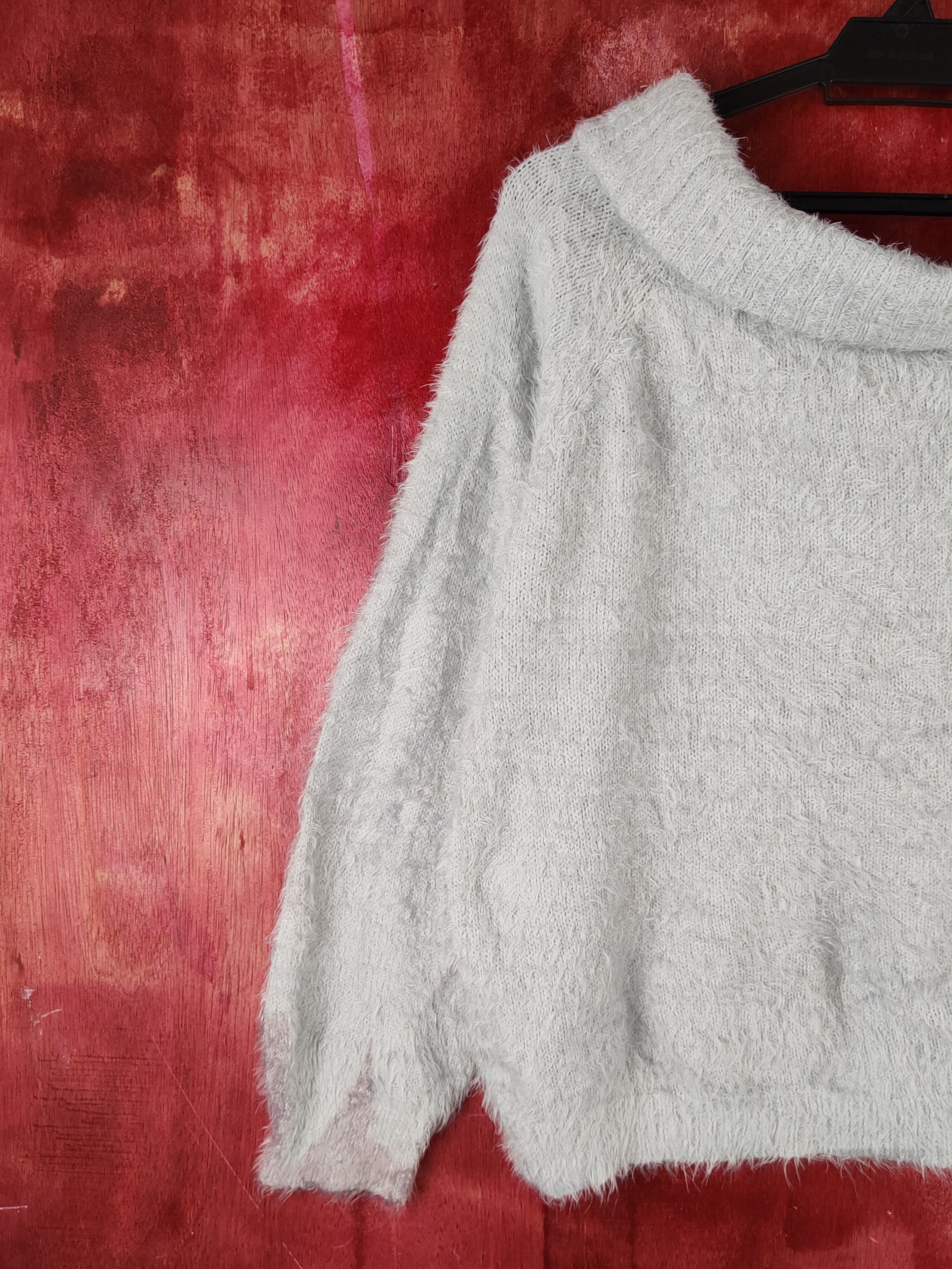 Japanese Brand × Vintage Holiday Holic Gray faded dirty Shaggy Fur Knitwear #S1965 Size M / US 6-8 / IT 42-44 - 8 Thumbnail