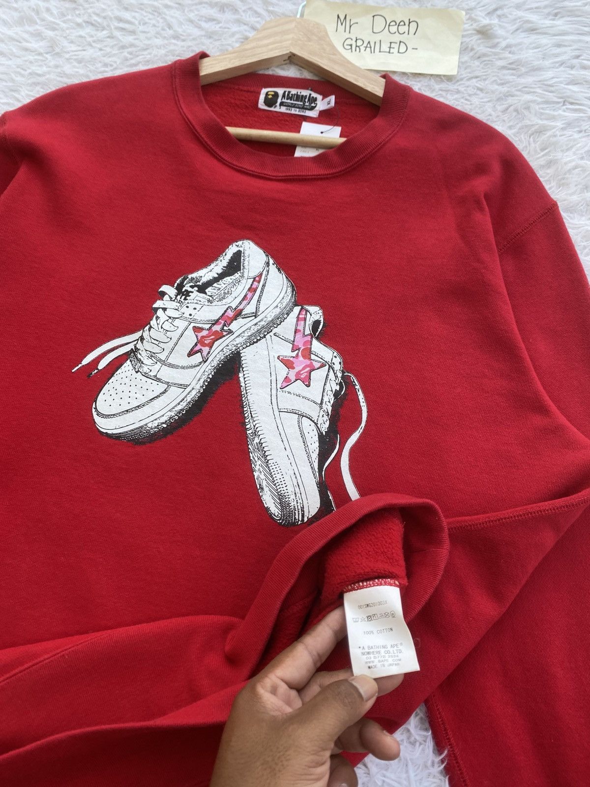 Bape Rare BAPE Camo Bapesta Crewneck Red Sweater Size US XL / EU 56 / 4 - 16 Thumbnail