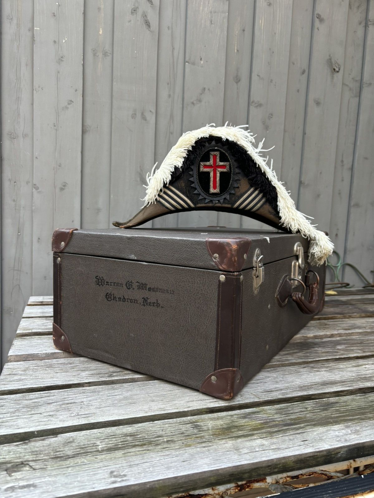 Hartmann Luggage × Vintage Antique Trunk Knights Templar Commander Hat Beaver Ostrich Size ONE SIZE - 1 Thumbnail