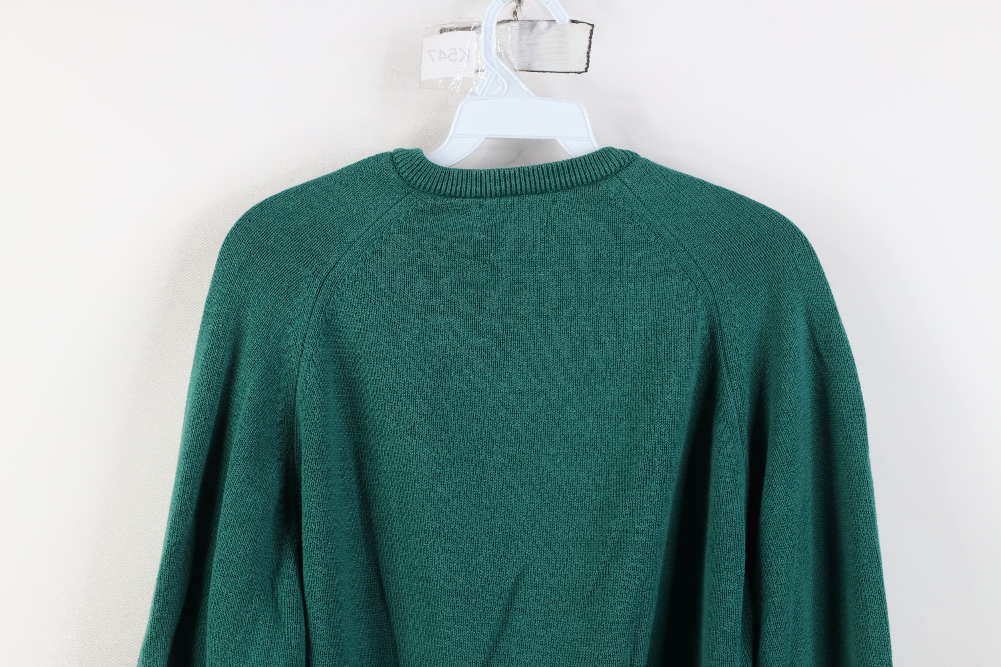 Izod Vintage 90s Izod Cotton Ribbed Knit V-Neck Sweater Green USA Size US L / EU 52-54 / 3 - 11 Thumbnail
