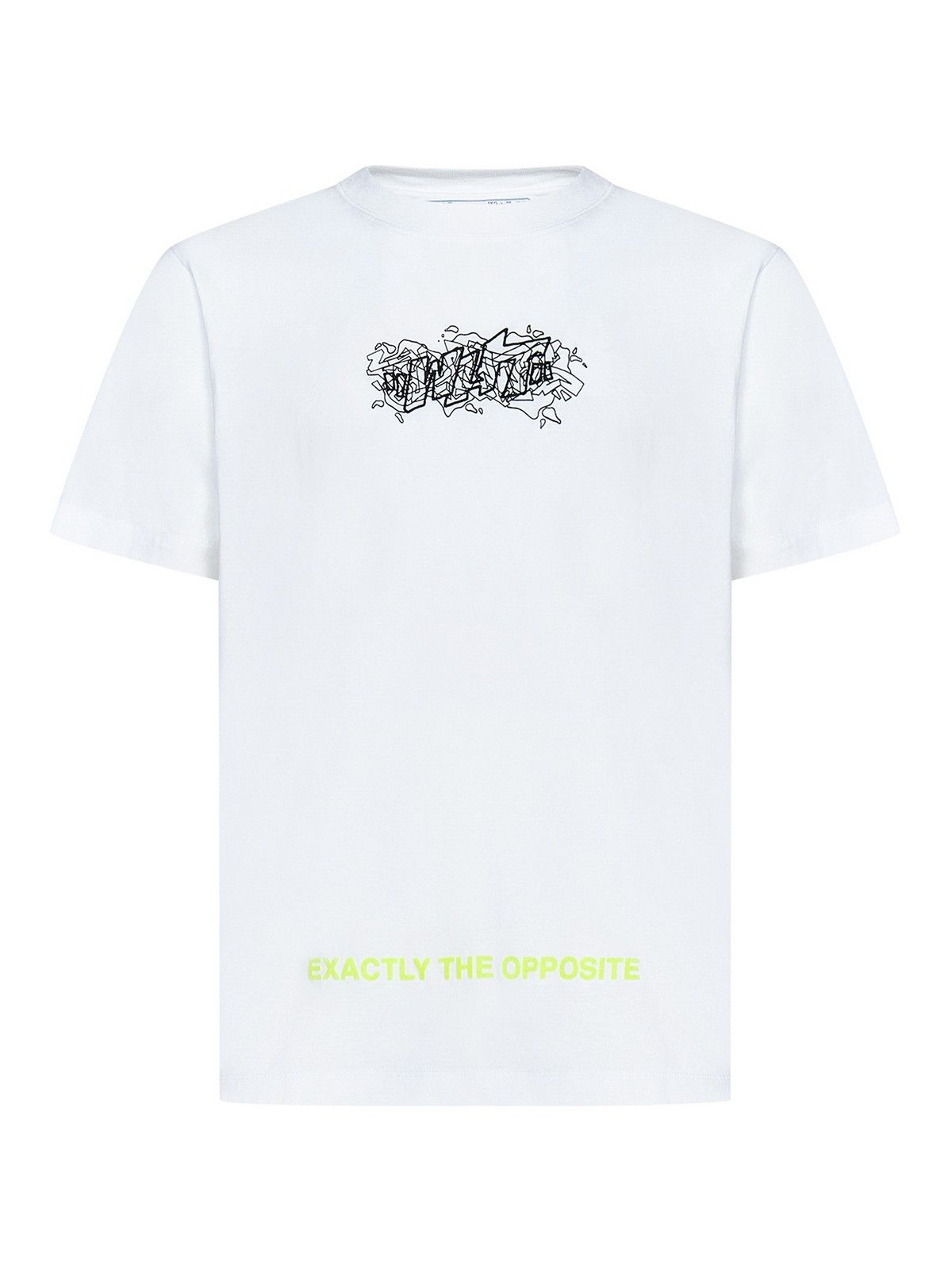 Off-White o1y0325 Logo Crewneck T-Shirt in White Size US XS / EU 42 / 0 - 1 Thumbnail