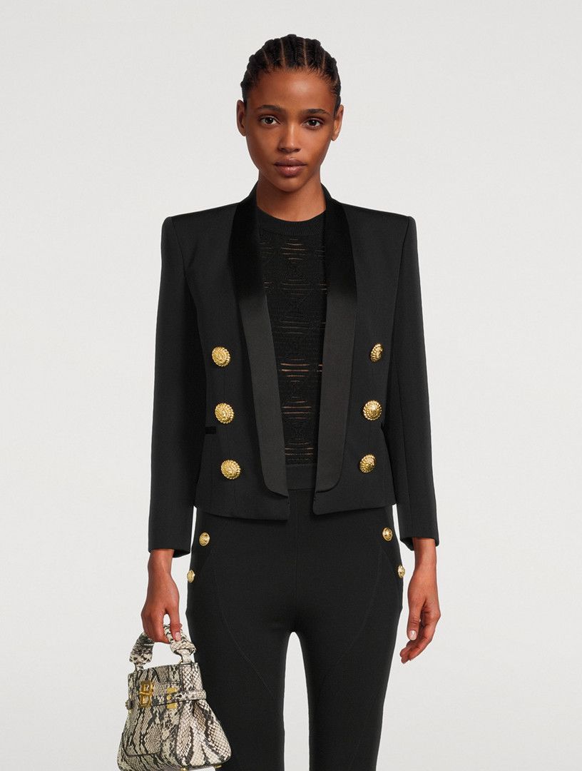 Balmain o1s1wg110825 Textured Body Top in Black Size S / US 4 / IT 40 - 2 Thumbnail