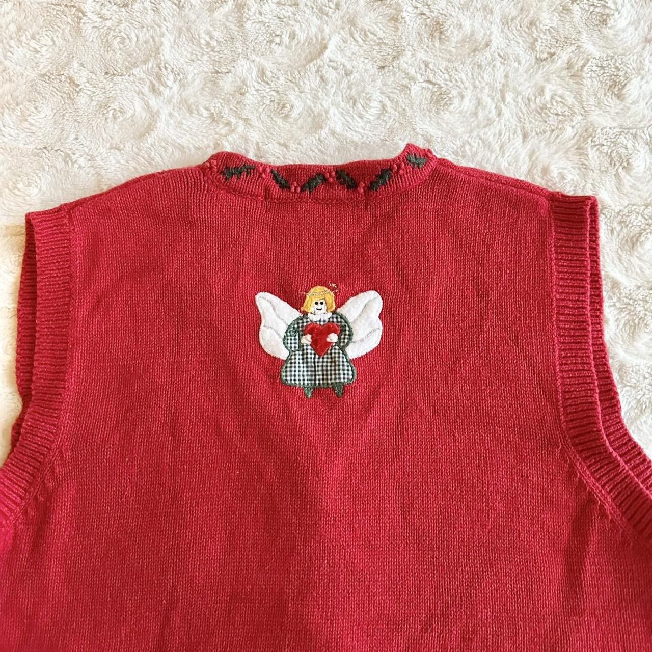 Other Vintage Christmas Holiday Sweater Vest Womens XL Red Angel Size M / US 6-8 / IT 42-44 - 5 Thumbnail