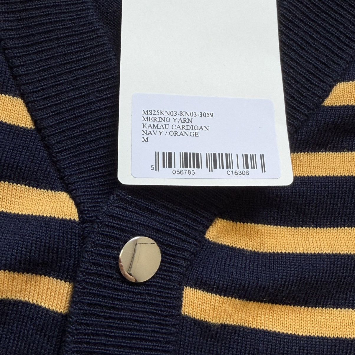 Wales Bonner ‘Kamau’ Blue/Yellow Striped Wool Cardigan Size US M / EU 48-50 / 2 - 7 Thumbnail