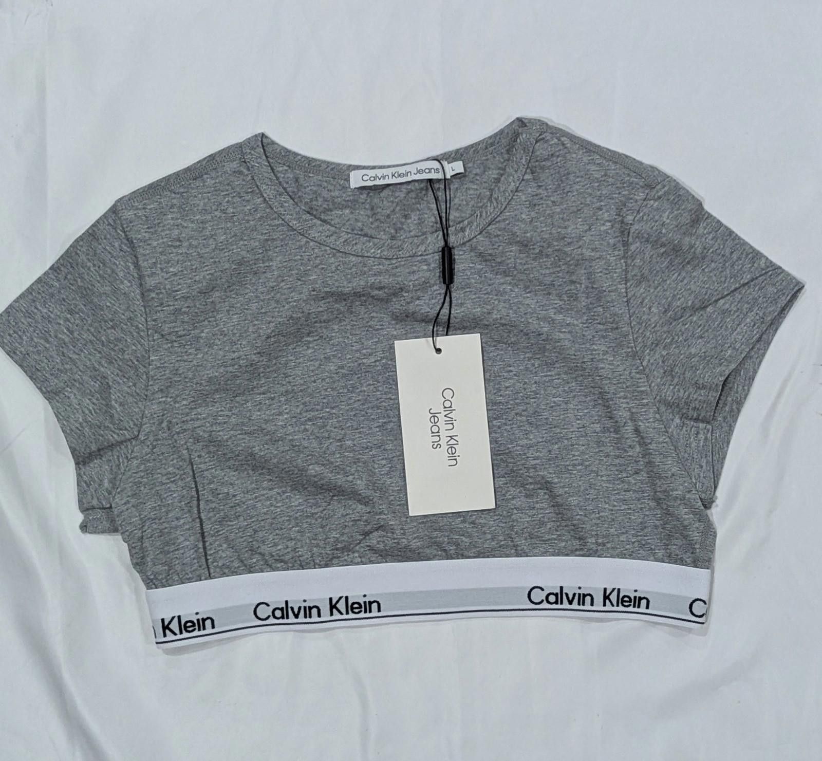 Calvin Klein Calvin Klein Modern Cotton T-Shirt Bralette Crop Top Gray Size L / US 10 / IT 46 - 3 Thumbnail