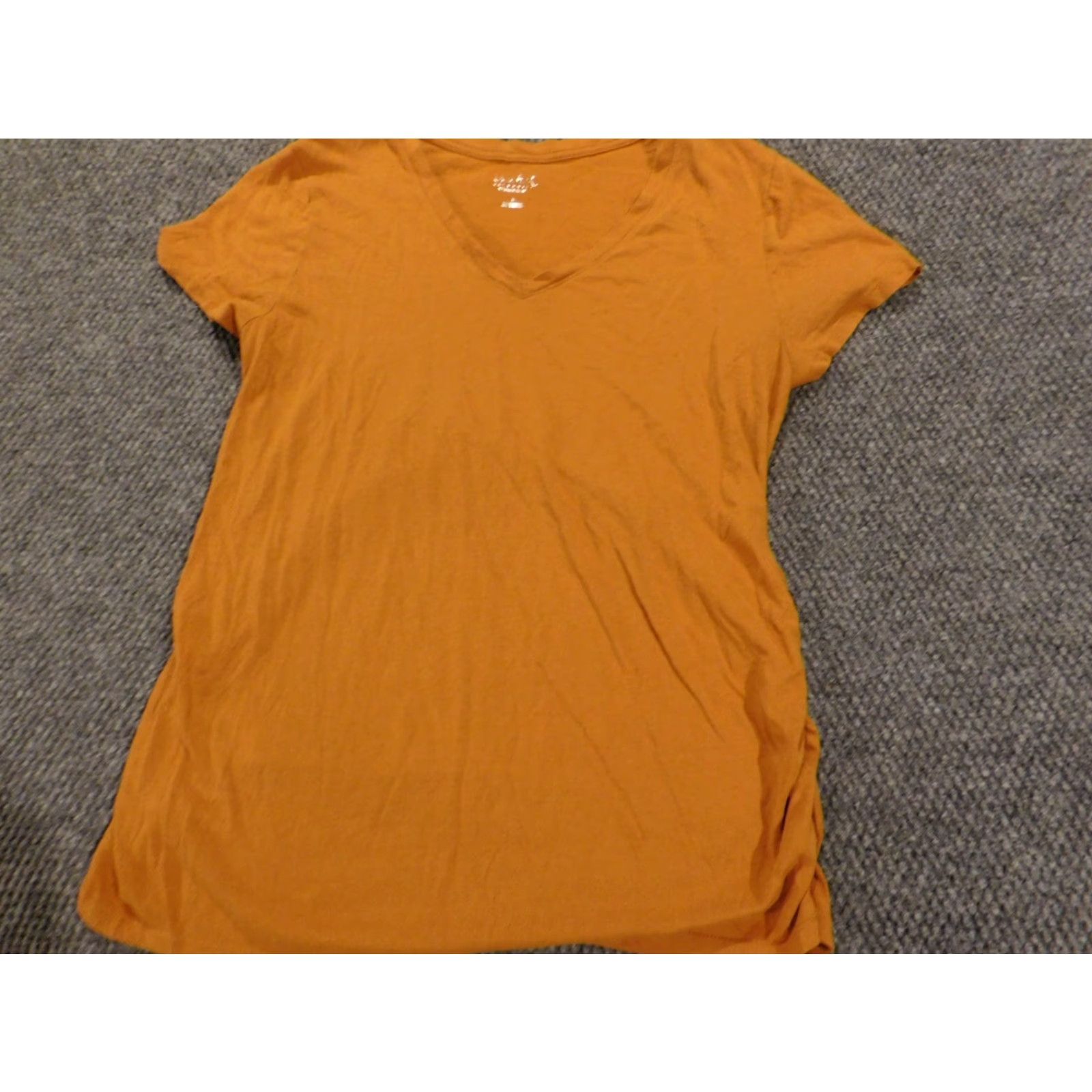Vintage Isabel Blouse Shirt Womens L Orange Round Neck Short Sleeve Pullover Casual Polyester Sheer Button Basic Regular Modern American Size L / US 10 / IT 46 - 3 Thumbnail