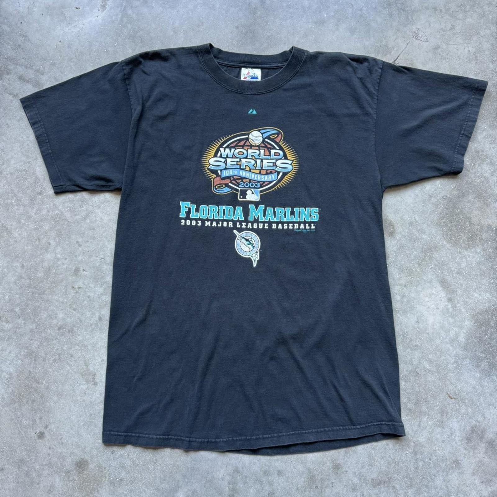 Other Majestic 2003 MLB Florida Marlins World Series Y2K T-shirt Size US XL / EU 56 / 4 - 1 Thumbnail