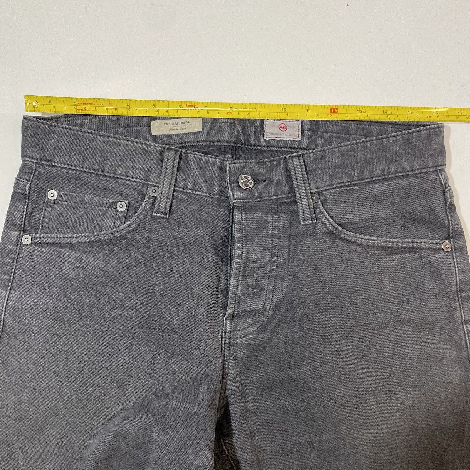 AG Adriano Goldschmied AG Men’s The Matchbox Slim Straight Black Denim Jeans 30x33 Size US 30 / EU 46 - 8 Thumbnail