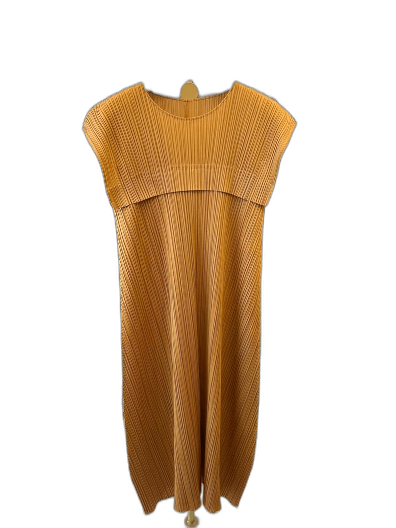 Issey Miyake Issey Miyake Pleated Dress in Golden Color-yf Size 22" - 1 Thumbnail