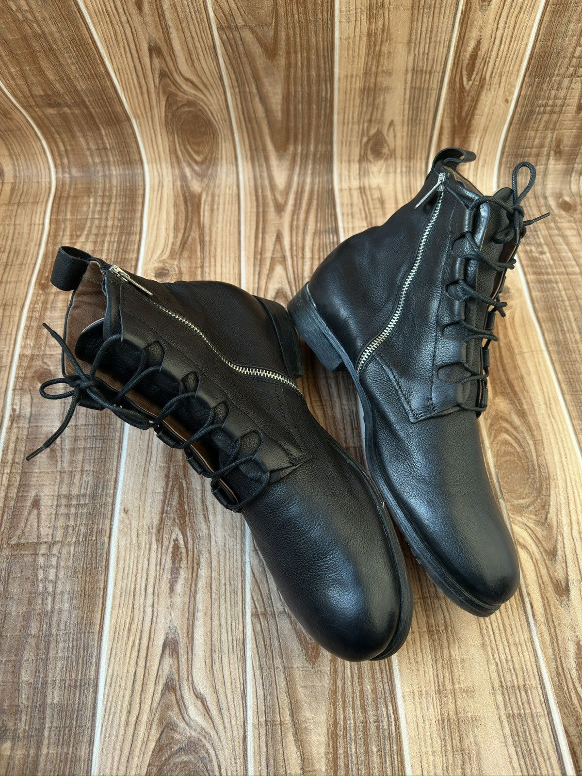 A.S.98 AS 98 Air Step Black Leather Side Zip Boots like Rick Owens Size US 11 / EU 44 - 6 Thumbnail