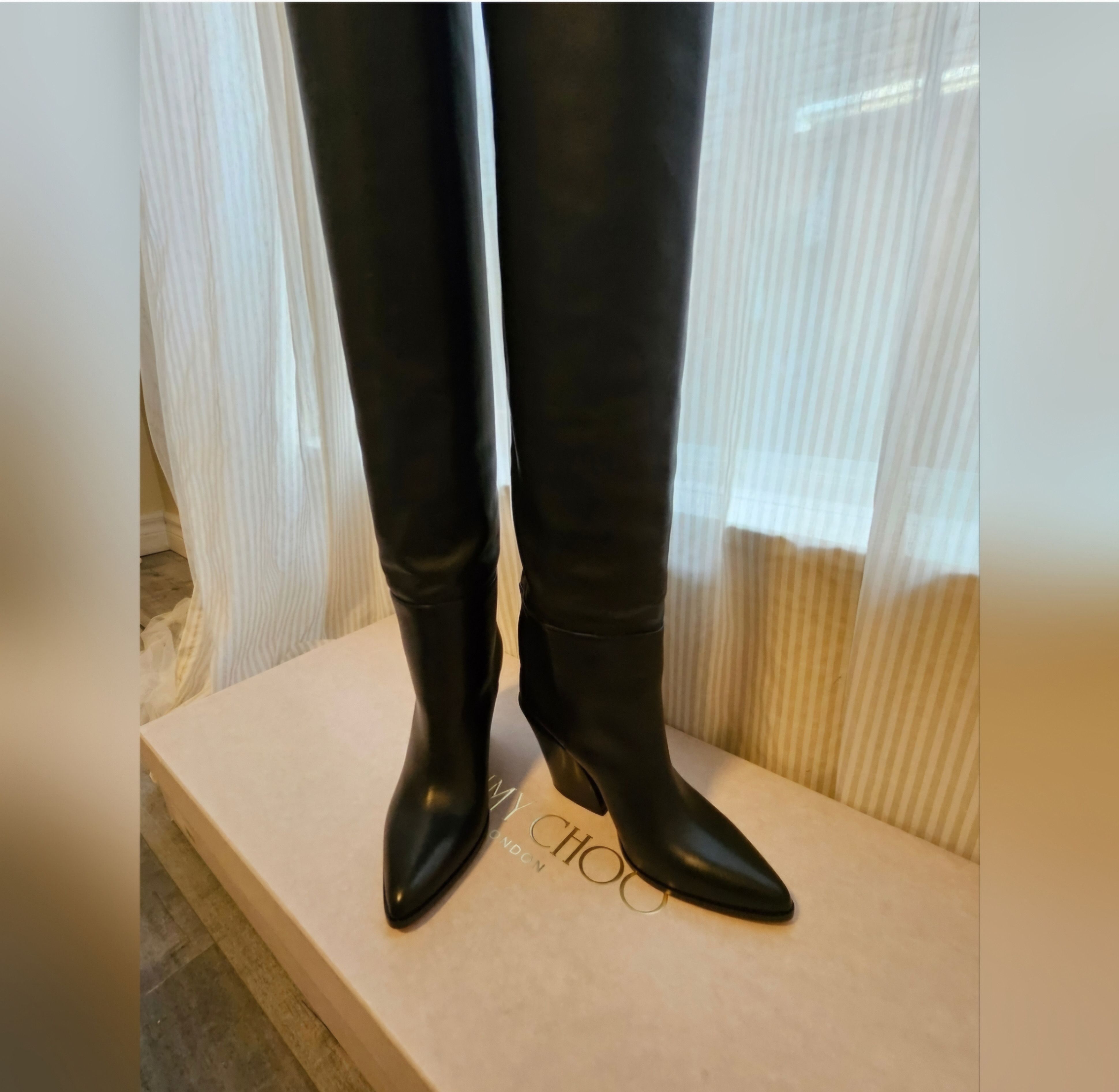 Jimmy Choo Jimmy Choo 100% Leather Maceo 85mm over-the-knee boots Size US 7 / IT 37 - 9 Thumbnail