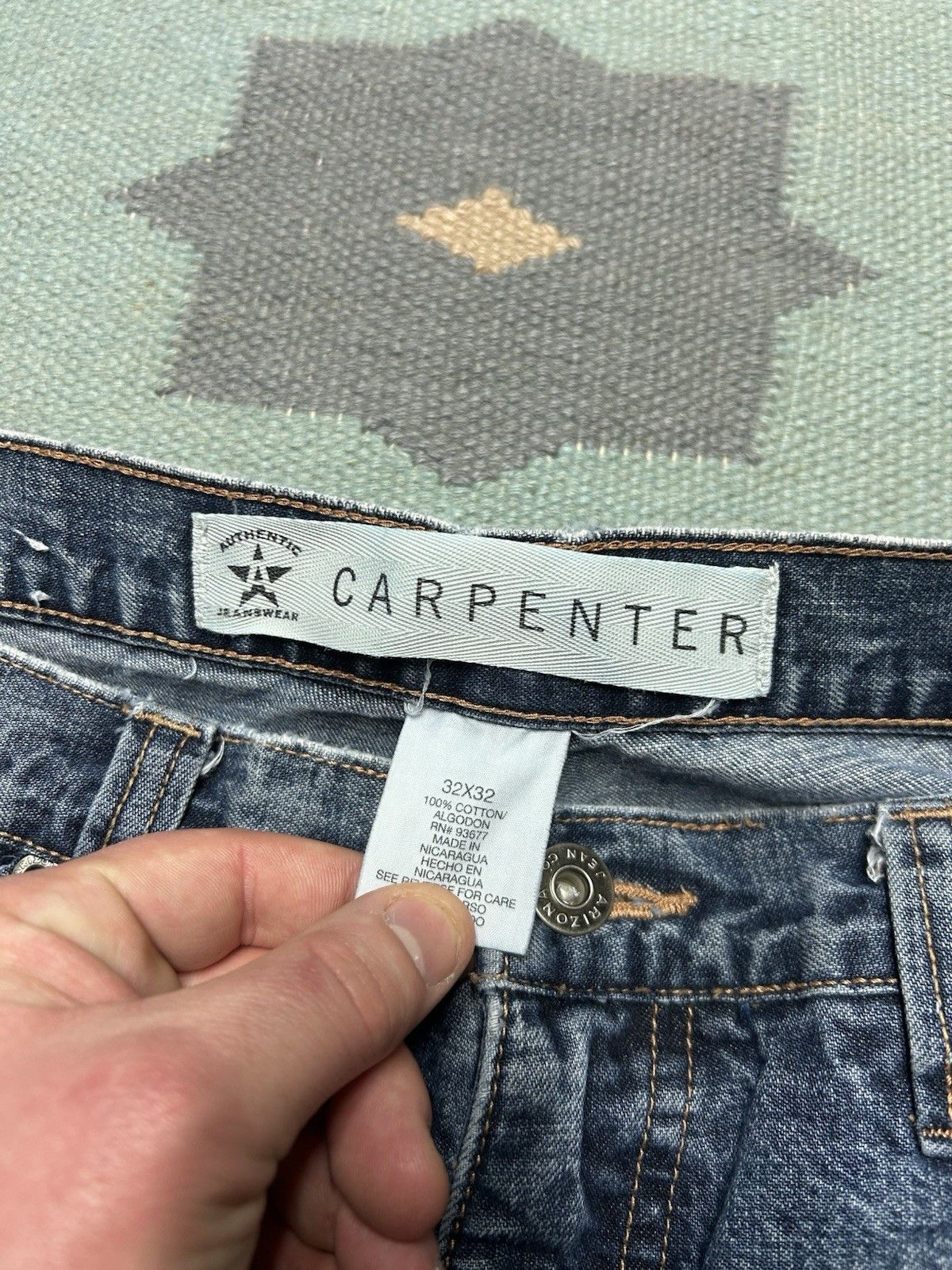 Vintage Vtg y2k baggy jeans Arizona carpenter wide skate faded 31x31 Size US 31 - 7 Thumbnail