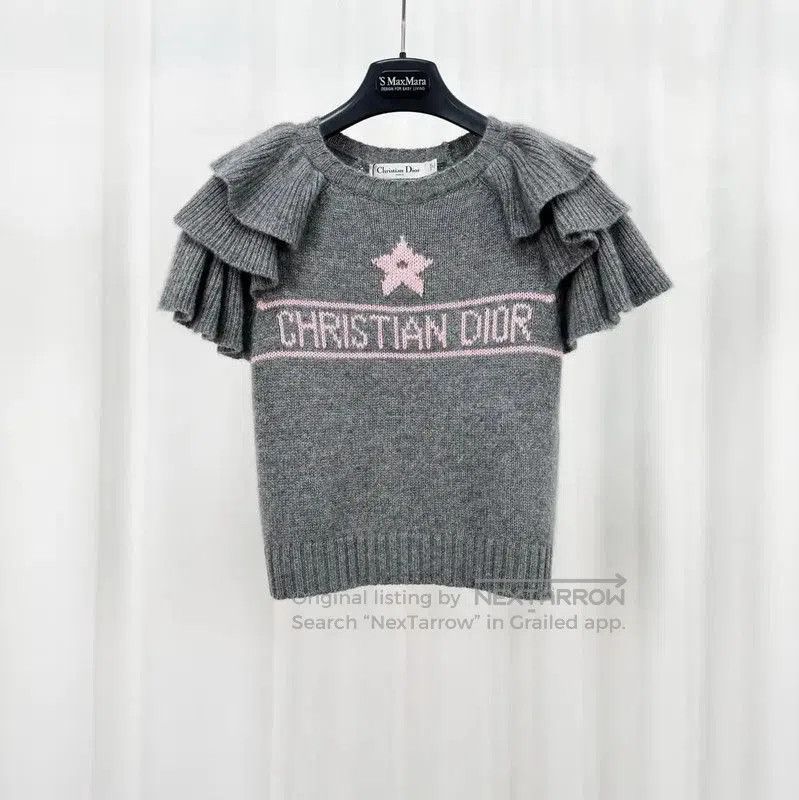 Dior Dior Gray Cashmere Embroidered Short Sleeve Tee . Size XS / US 0-2 / IT 36-38 - 1 Thumbnail