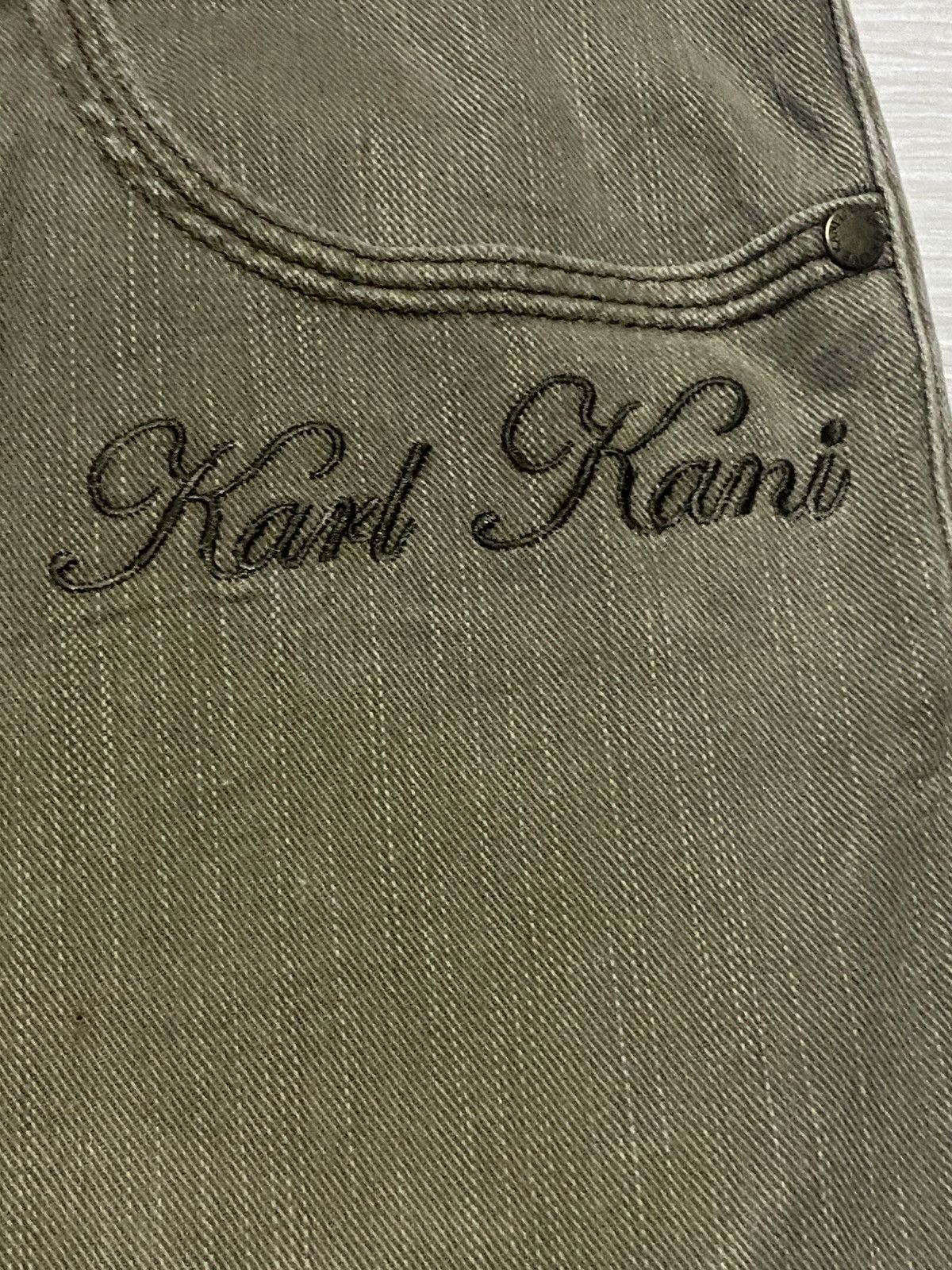 Japanese Brand Vintage Karl Kani Khaki Logo Embroidery Loose Jeans Size US 36 / EU 52 - 7 Thumbnail