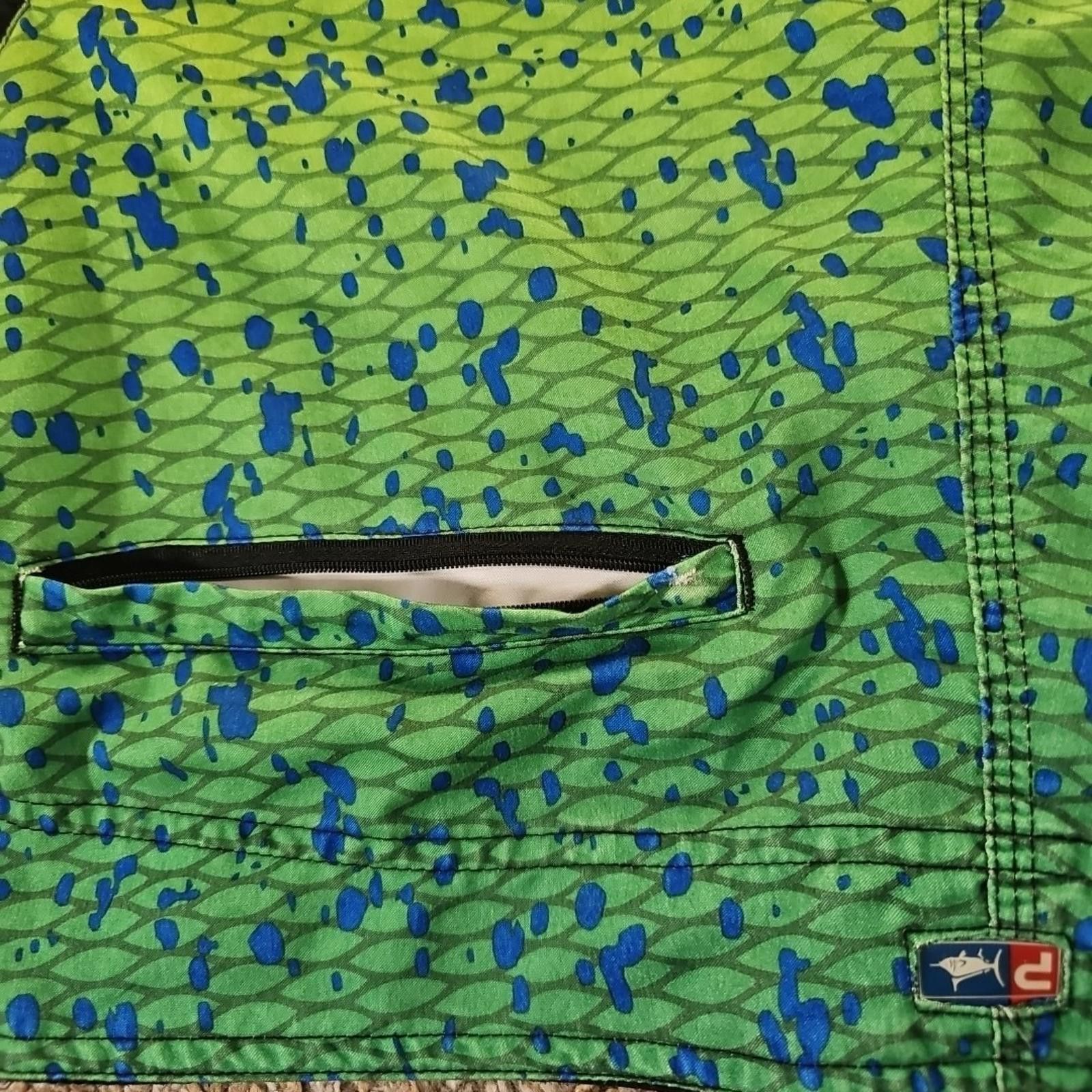 Other Pelagic Board Shorts Mens 32 Green Yellow Mahi Swim Trunks Size US 32 / EU 48 - 7 Thumbnail