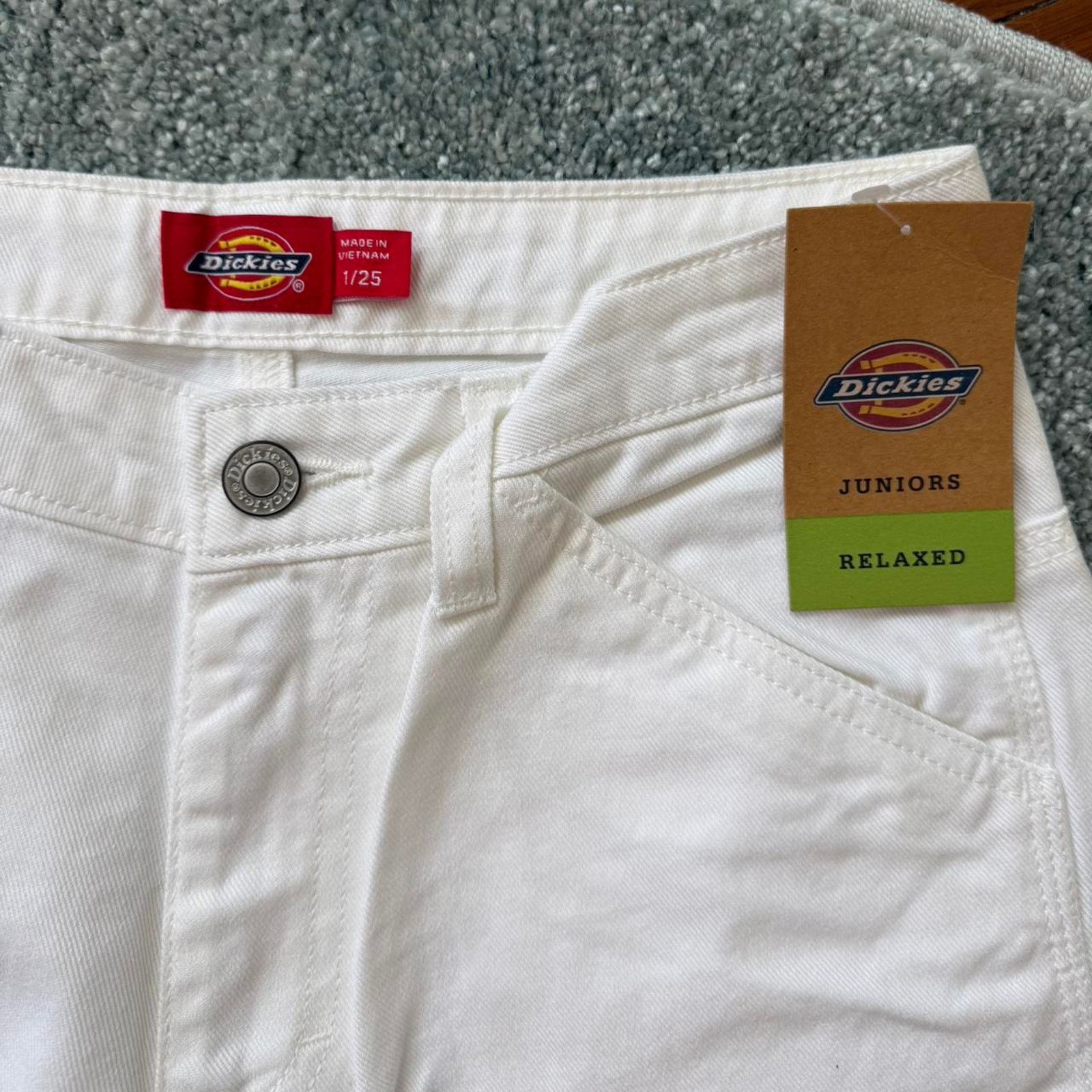 Dickies ✿ white carpenter pants ⋆ high rise workwear ✿ Size 27" / US 4 / IT 40 - 2 Thumbnail