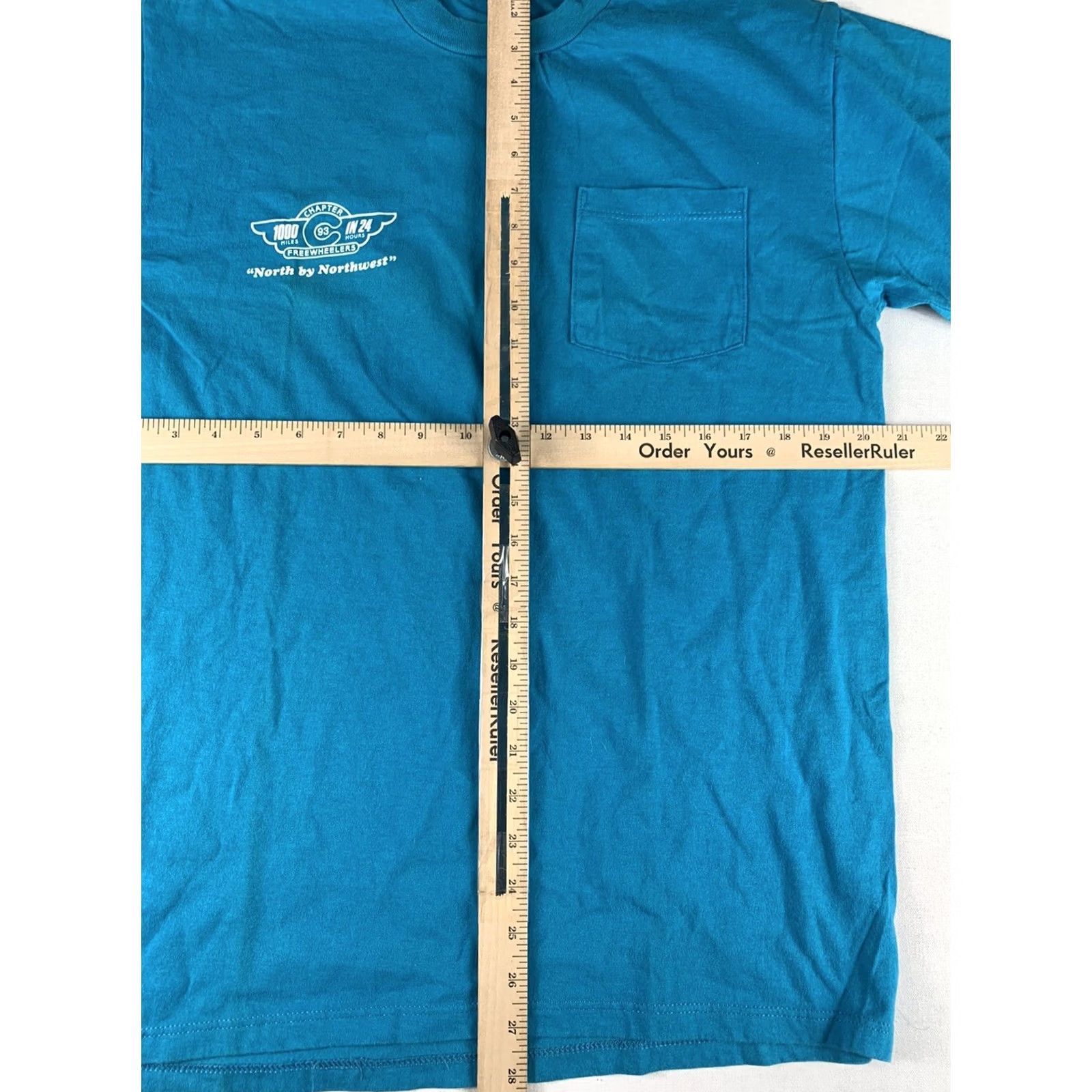Jerzees VINTAGE 90s Motorcycle Rally L T-shirt Teal Jerzees USA Short Sleeve Graphic Tee Mens L 1000 Miles Freewheelers Size US L / EU 52-54 / 3 - 5 Thumbnail