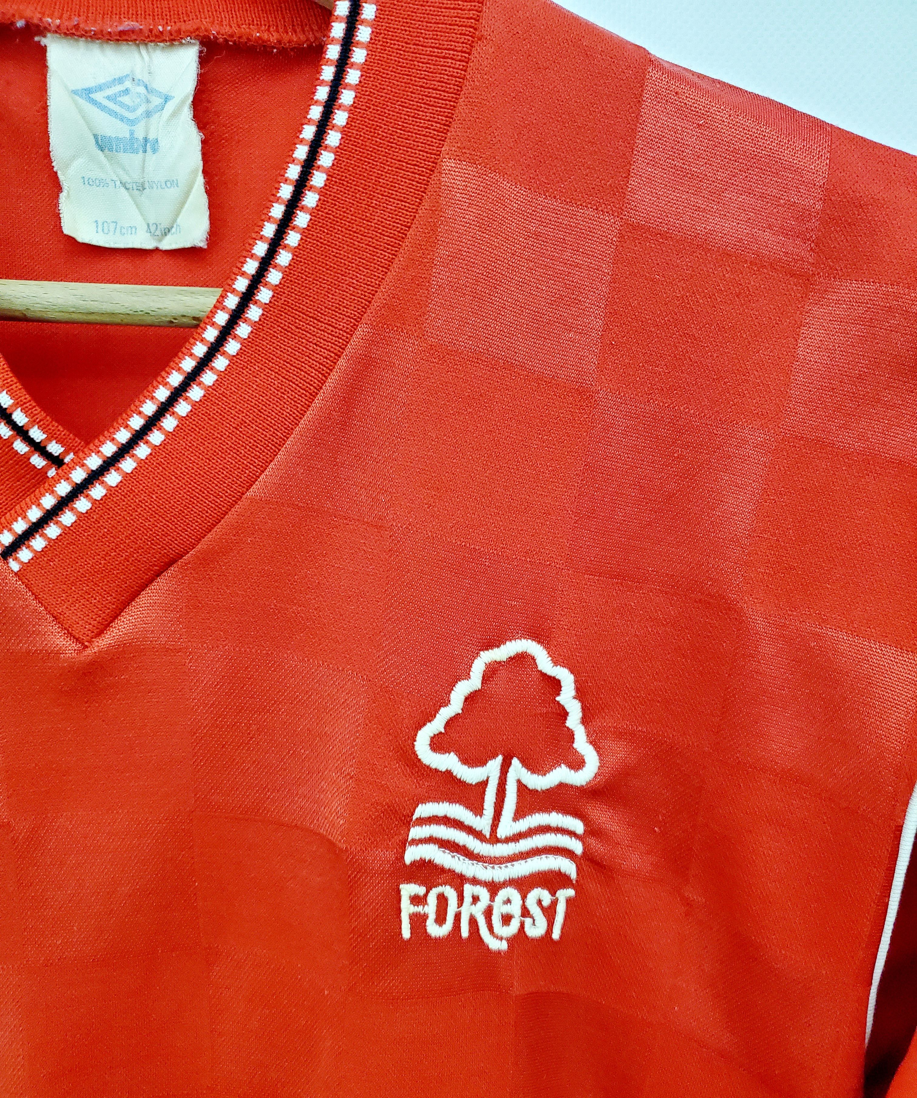 Umbro × Vintage NOTTINGHAM FOREST FC 1986-88 HOME UMBRO JERSEY SOCCER L Size US L / EU 52-54 / 3 - 2 Thumbnail