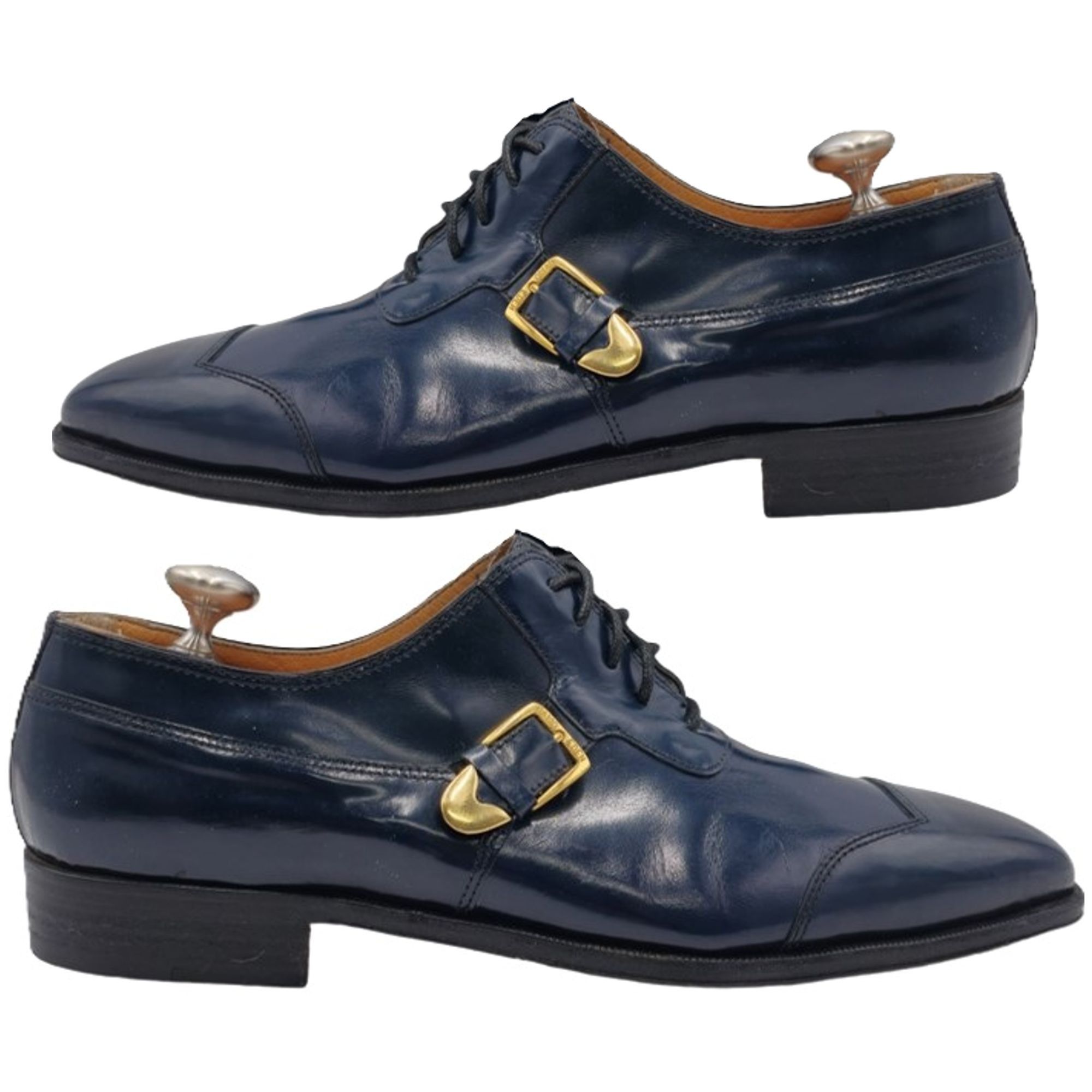 David Eden NEW Vintage David Eden Italy Blue Leather Dress Shoes Men 11 Size US 11 / EU 44 - 4 Thumbnail