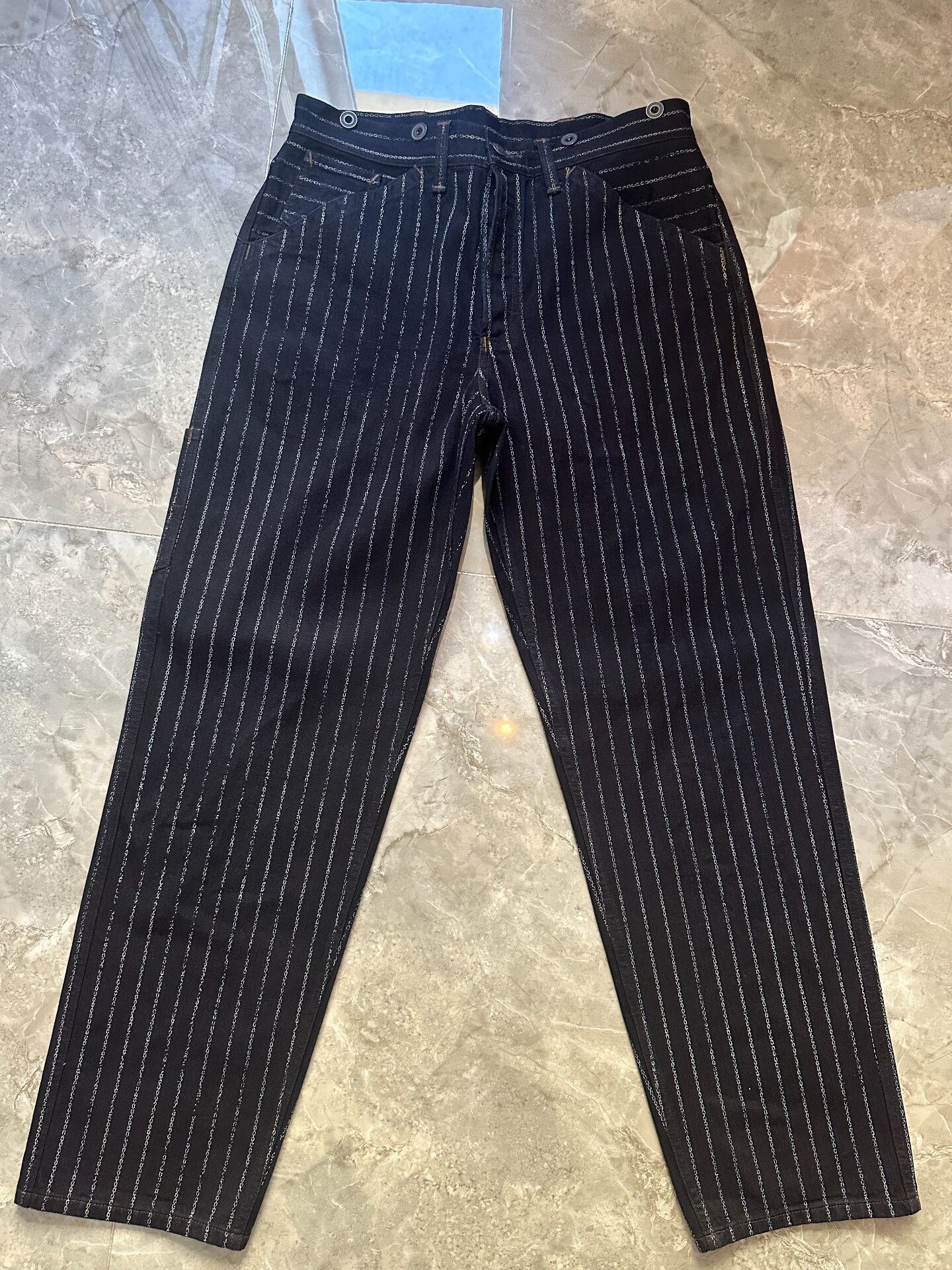 Freewheelers Freewheelers Chain Stripe Parisian Button Pants Size US 32 / EU 48 - 1 Thumbnail