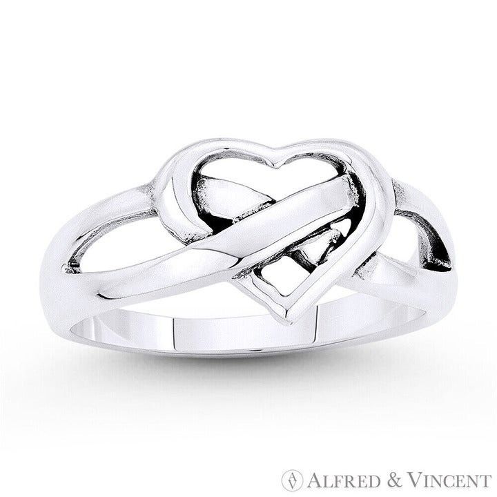 Other Heart & Infinity Knot Promise Ring in .925 Sterling Silver Size ONE SIZE - 1 Preview