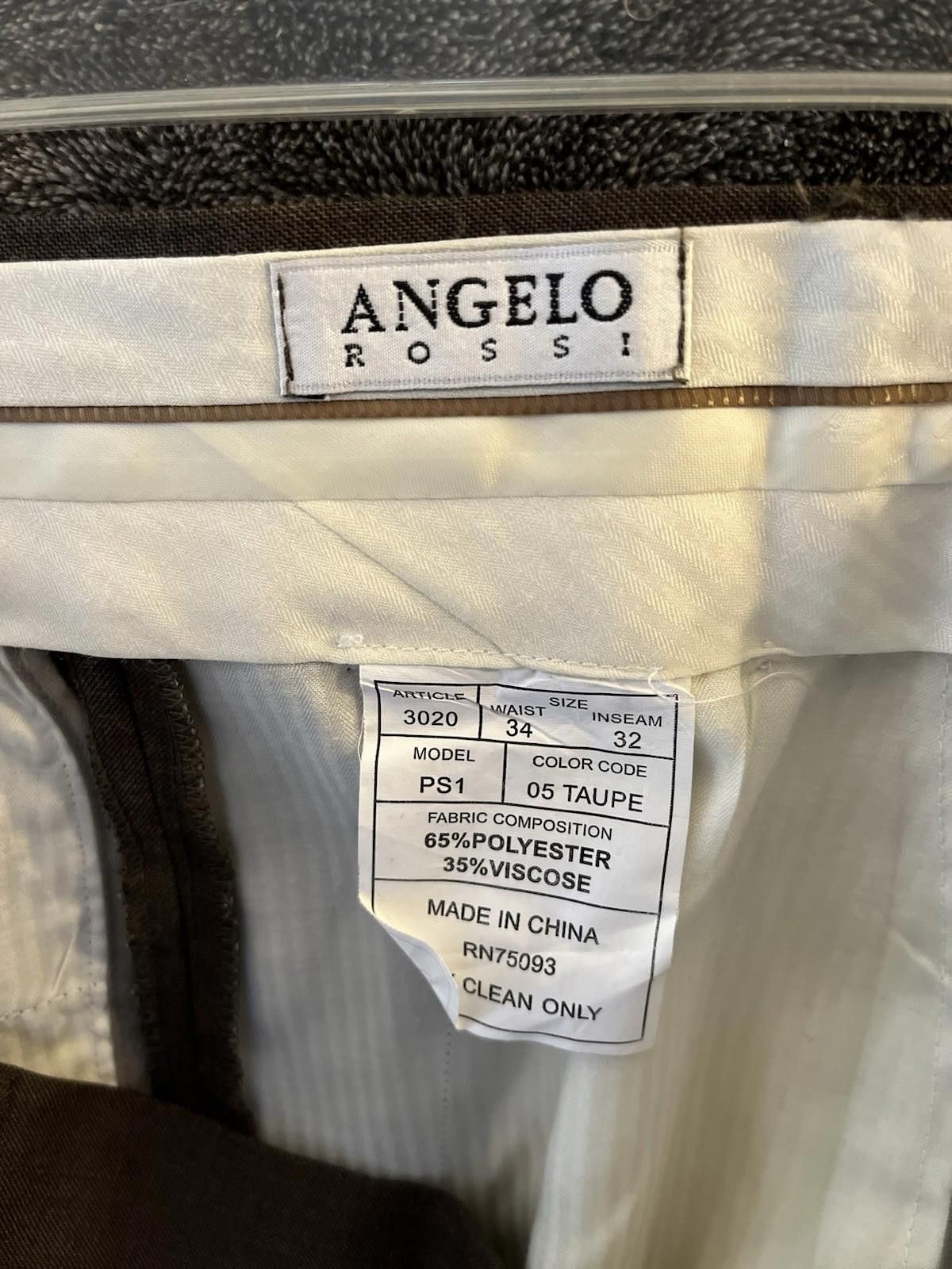 Other Angelo Rossi Taupe Dress Pants 34x32 Flat Front Mens Slacks Size US 34 / EU 50 - 5 Thumbnail