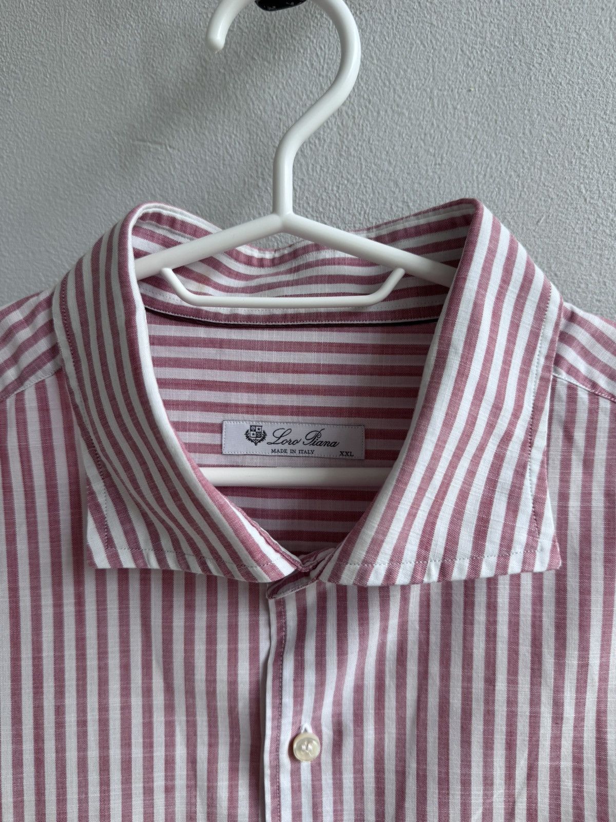 Loro Piana Loro Piana Striped Cotton Button Up Shirt Long Sleeve Pink Size US XXL / EU 58 / 5 - 4 Thumbnail