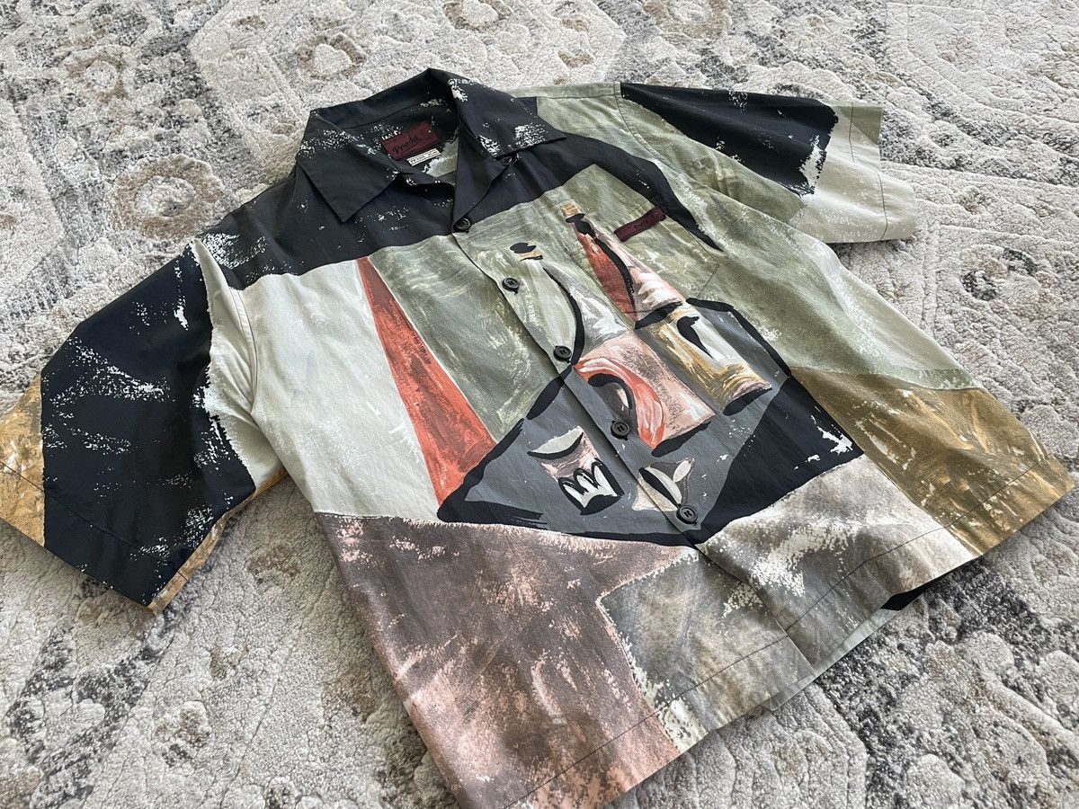 Prada FW17 Wine Bottles Bowling Shirt Size US L / EU 52-54 / 3 - 3 Thumbnail