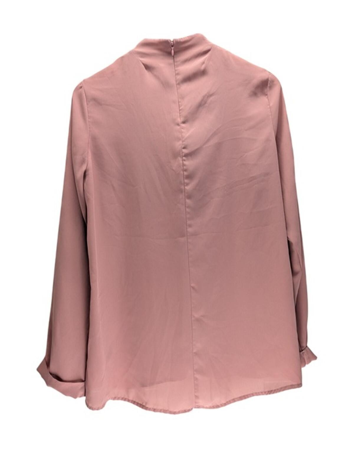 Mossimo Mossimo Blouse Women's Large L Keyhole Mock Neck Dusty Rose Size L / US 10 / IT 46 - 2 Thumbnail