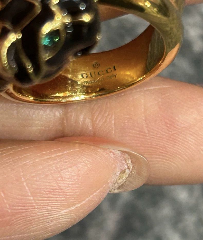 Gucci Gucci Size10 Tiger head green eye ring Size ONE SIZE - 3 Thumbnail