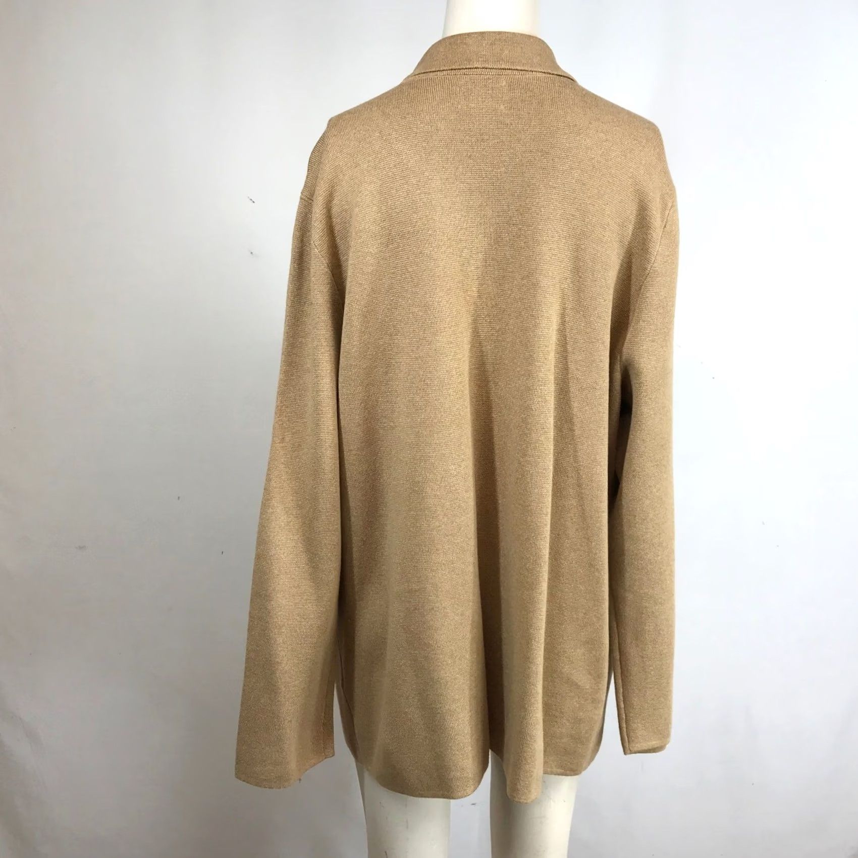 Lands' End Lands End Women Blazer Cardigan Knit Tan Cotton XL Preppy Jacket Womens Size XL / US 12-14 / IT 48-50 - 5 Thumbnail