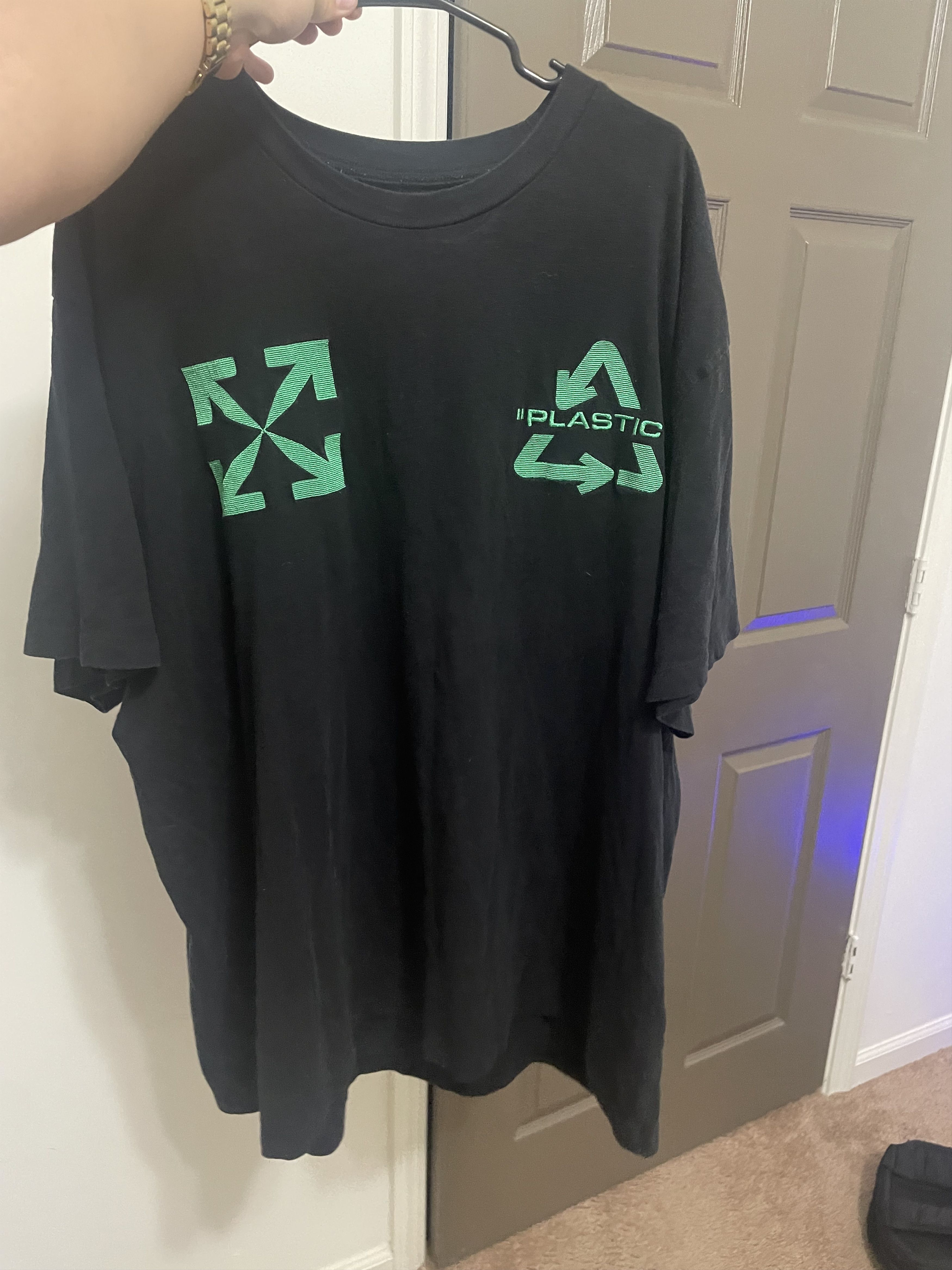 image of Off White Universal Key T-Shirt in Green/Black, Men's (Size XL)