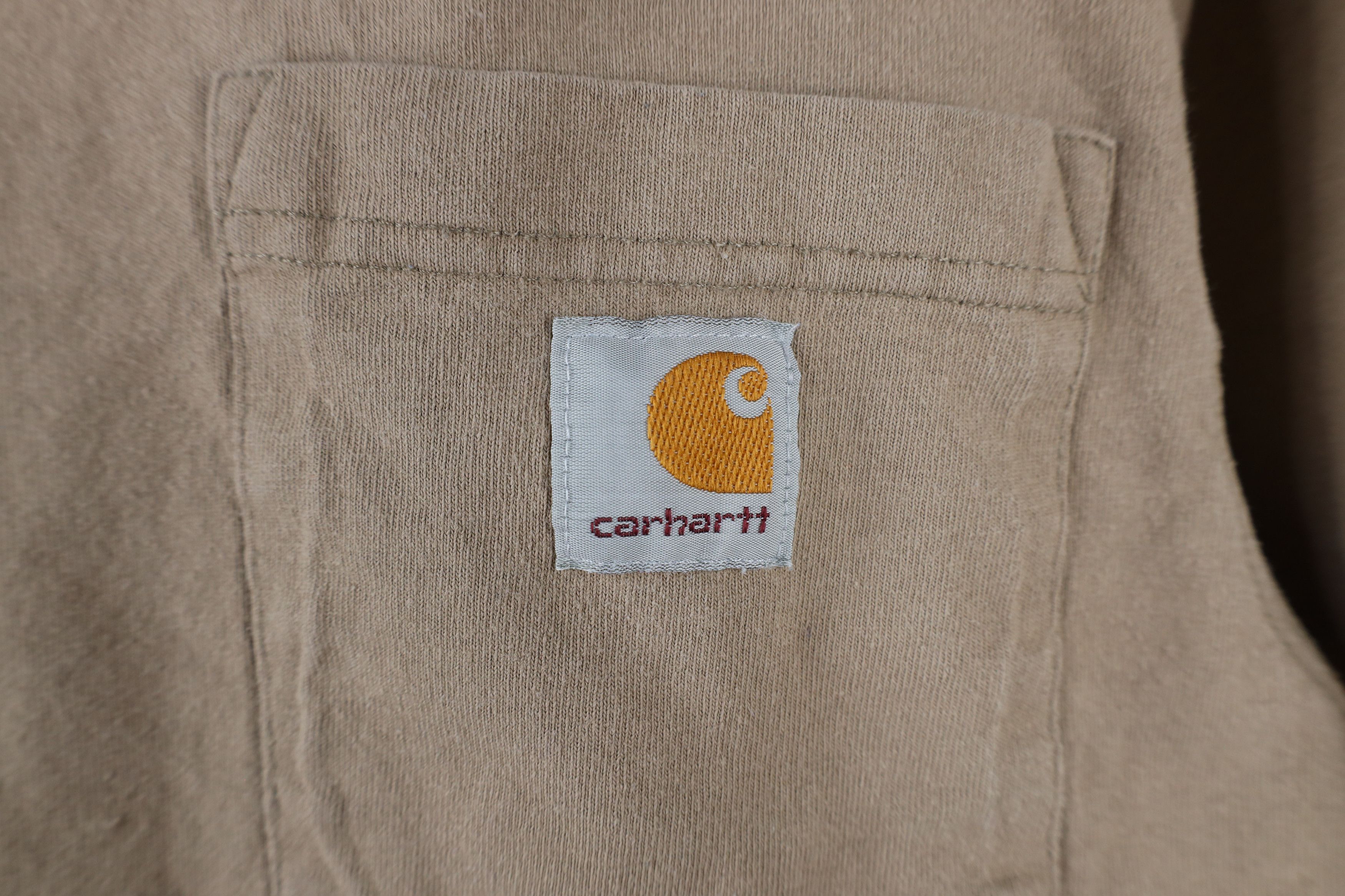 Carhartt × Vintage Vintage Y2K Carhartt Spell Short Sleeve Pocket T-Shirt Tan Size US S / EU 44-46 / 1 - 4 Thumbnail