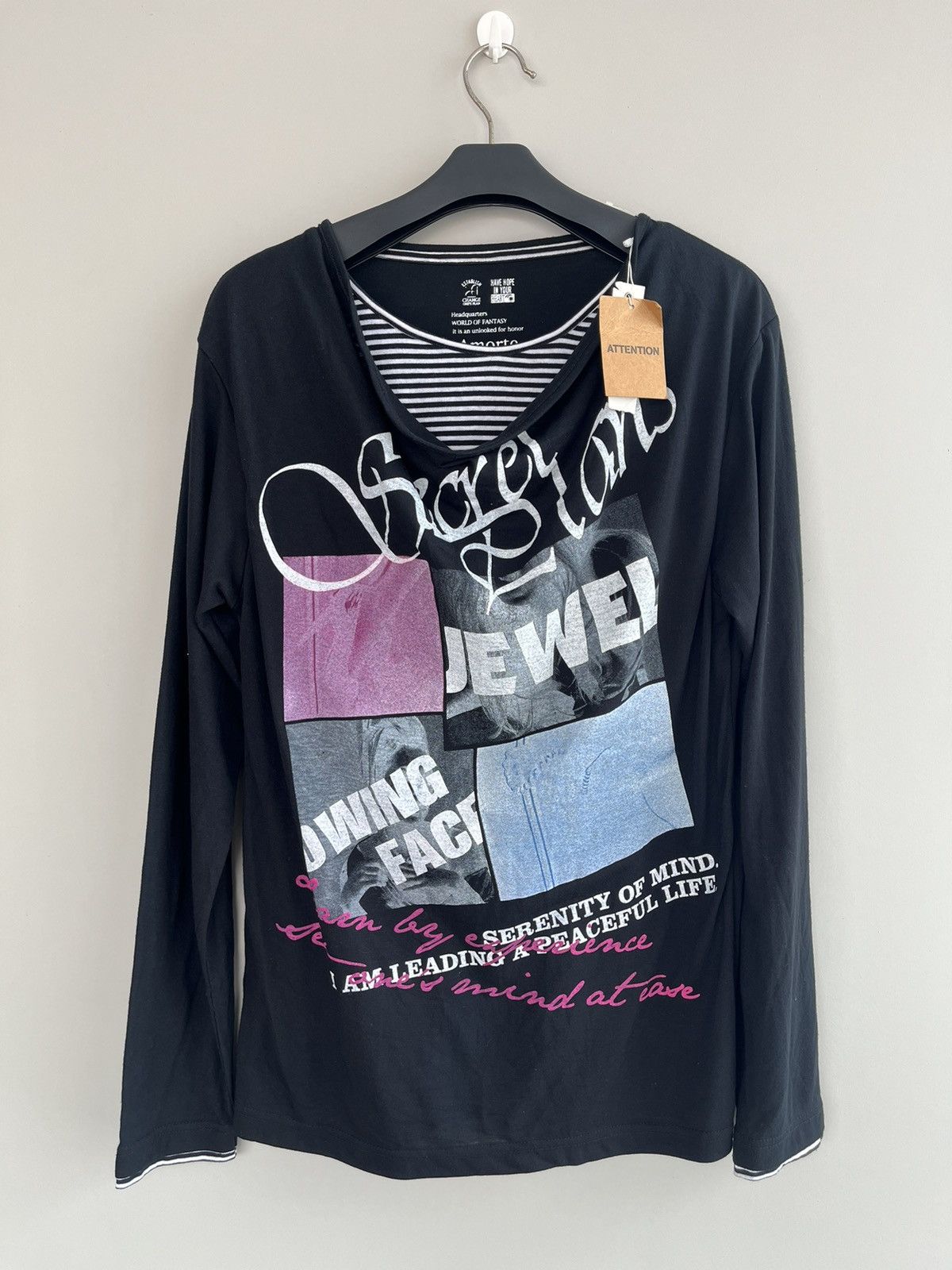 Beauty Beast × If Six Was Nine × Japanese Brand Japanese Amort Poem Double Layer Jawel LongSleeve Punk Style Size US L / EU 52-54 / 3 - 1 Thumbnail