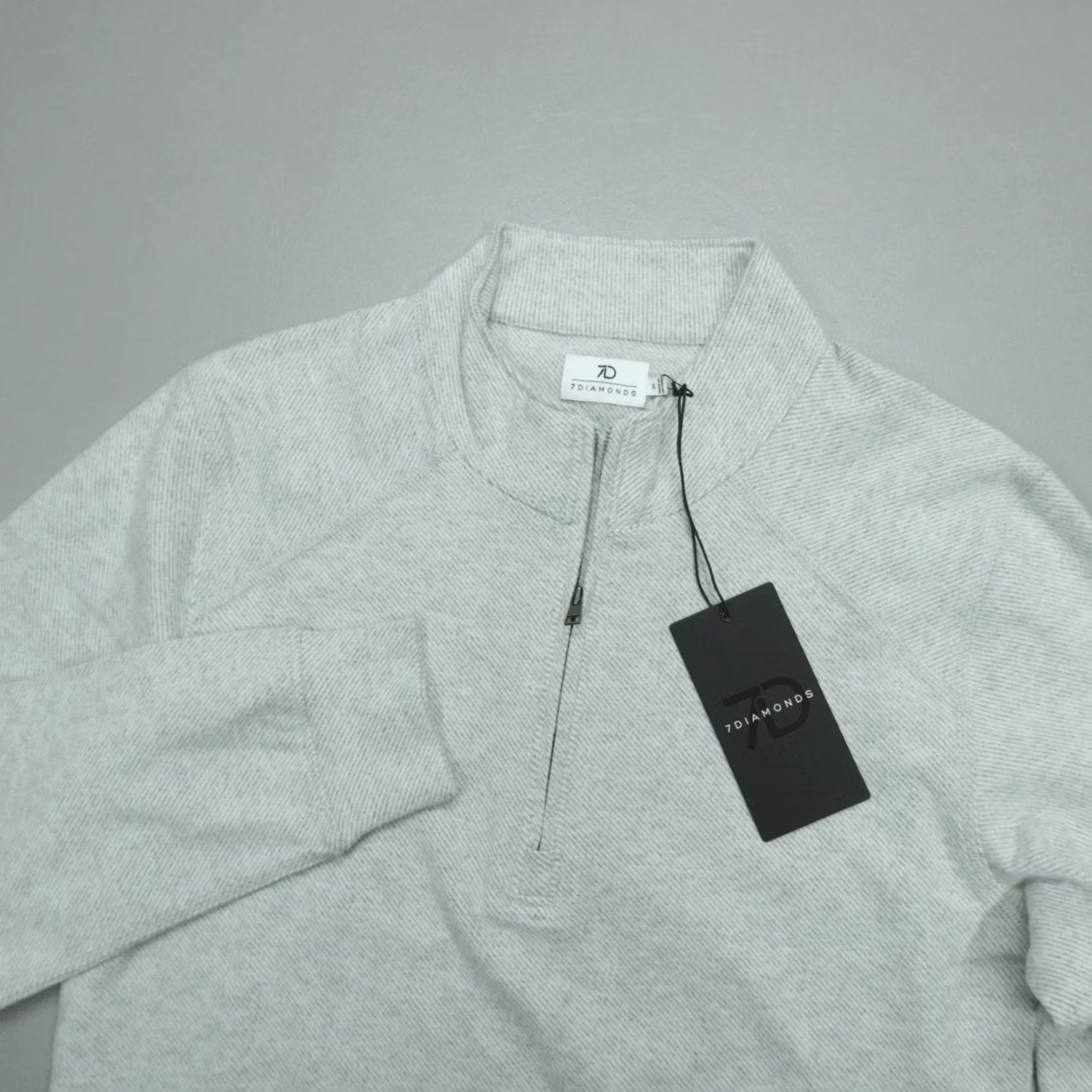 Vintage 7 Diamonds Generation 1/4 Zip Pullover Men Size S Gray Micro-Striped Mock Neck Zip Sweatshirt Casual Outdoor logo Embroidered Regular Knit Size US S / EU 44-46 / 1 - 2 Thumbnail