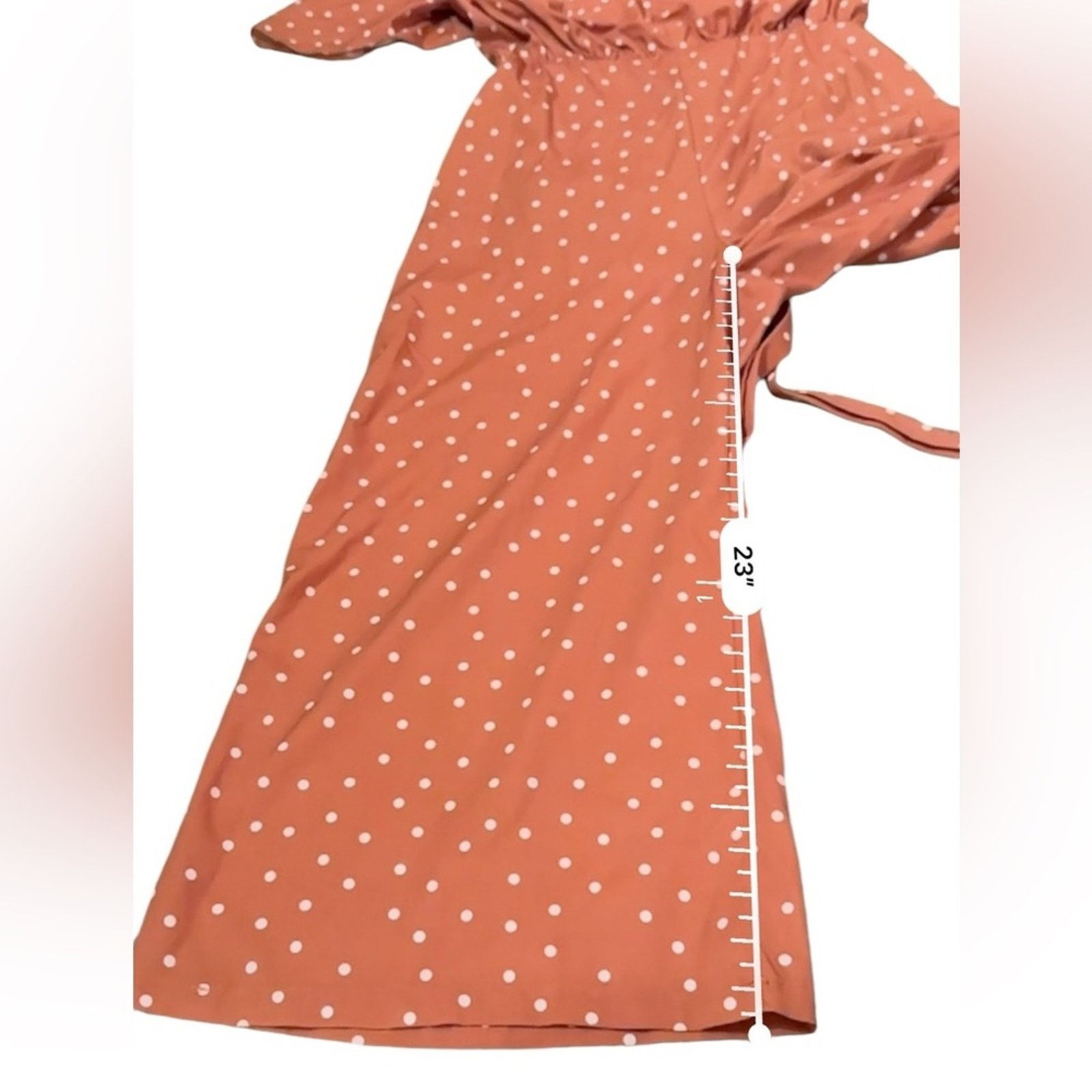 REVOLVE Stylestalker Laurel Orange White Polka Dot Cropped Jumpsuit Size 30" / US 8 / IT 44 - 15 Thumbnail