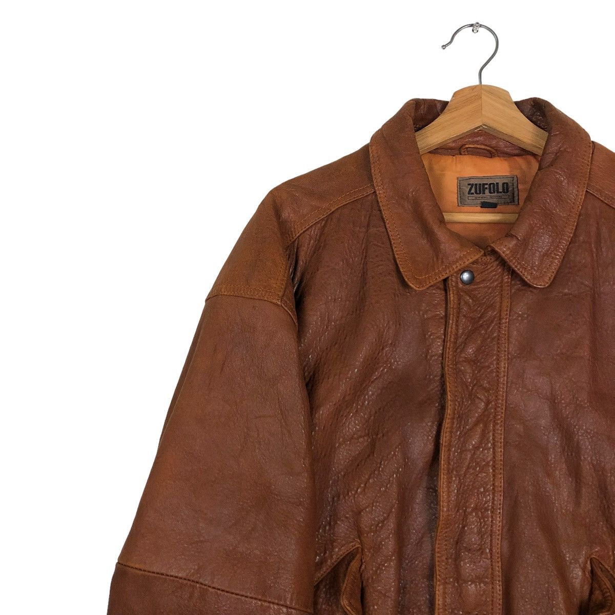 Vintage 🔥VINTAGE FLY BIKER LEATHER JACKET ZUFOLO JAPAN Size US L / EU 52-54 / 3 - 8 Thumbnail