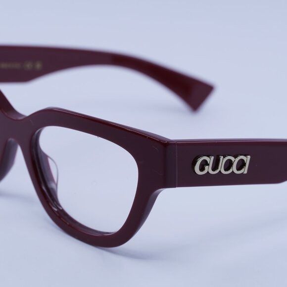 Gucci Gucci GG1837O 003 Eyeglasses Burgundy 51mm Cat Eye Frame Size ONE SIZE - 8 Thumbnail