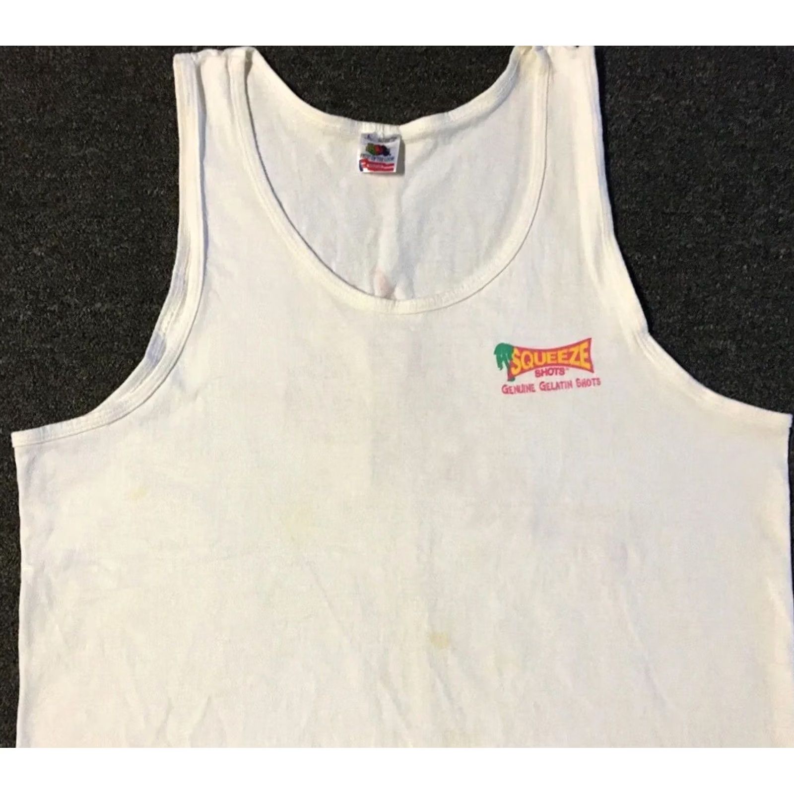 Vintage VINTAGE Squeeze This! Squeeze Gelatin Shots Tank Top M White Beer Grunge 90s Funny Mens Shirt Tee Size US M / EU 48-50 / 2 - 7 Thumbnail