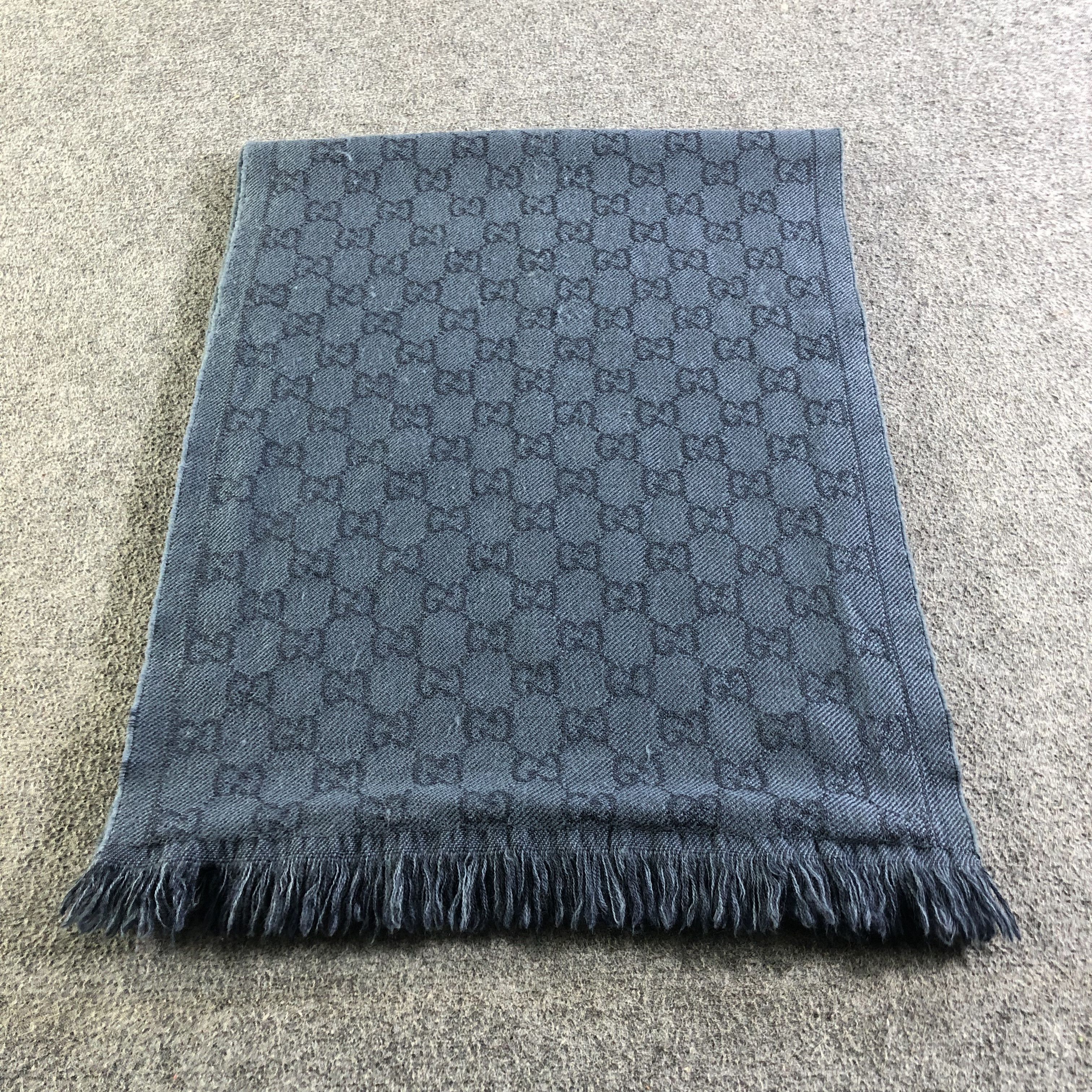 Gucci Gucci Monogram Full Print GG Wool Scarf Muffler V2627 Size ONE SIZE - 3 Thumbnail