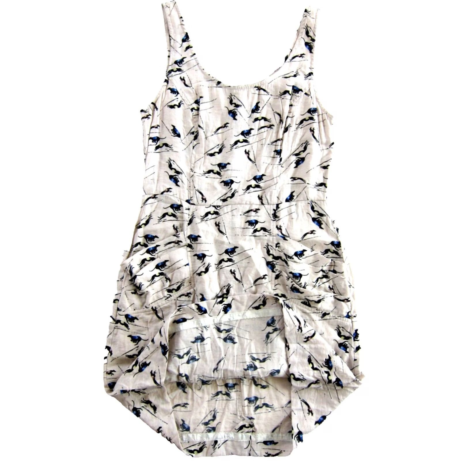 BCBGeneration BCBGeneration Pocket Tank Dress 4 Average Ivory Dog Pattern Sleeveless Rayon Blend Shirt Dress Women Size S / US 4 / IT 40 - 5 Thumbnail