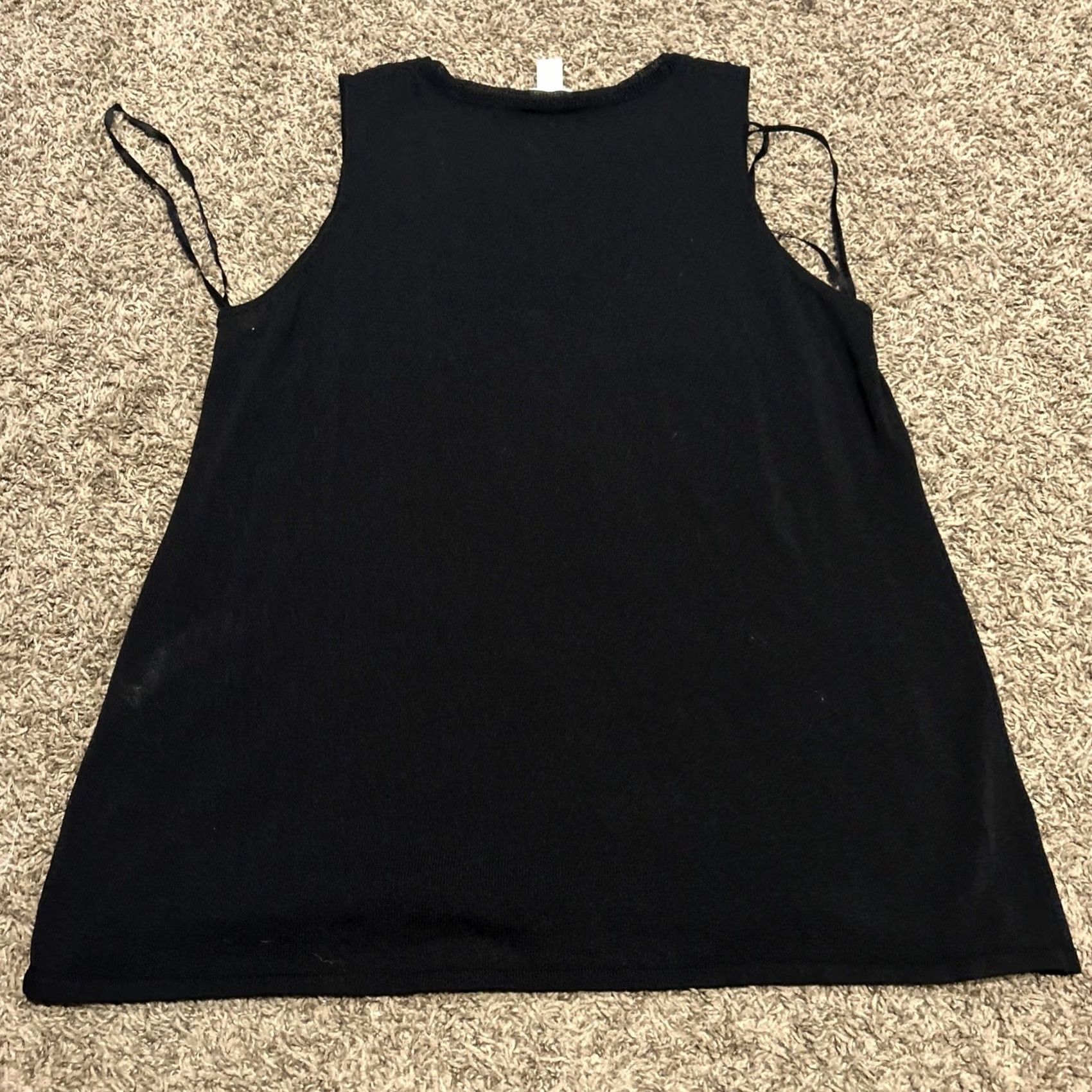 Vintage Chicos Blouse Shirt Womens Sleeveless Round Neck Rayon Blend Black 2 XS? Size XS / US 0-2 / IT 36-38 - 4 Thumbnail