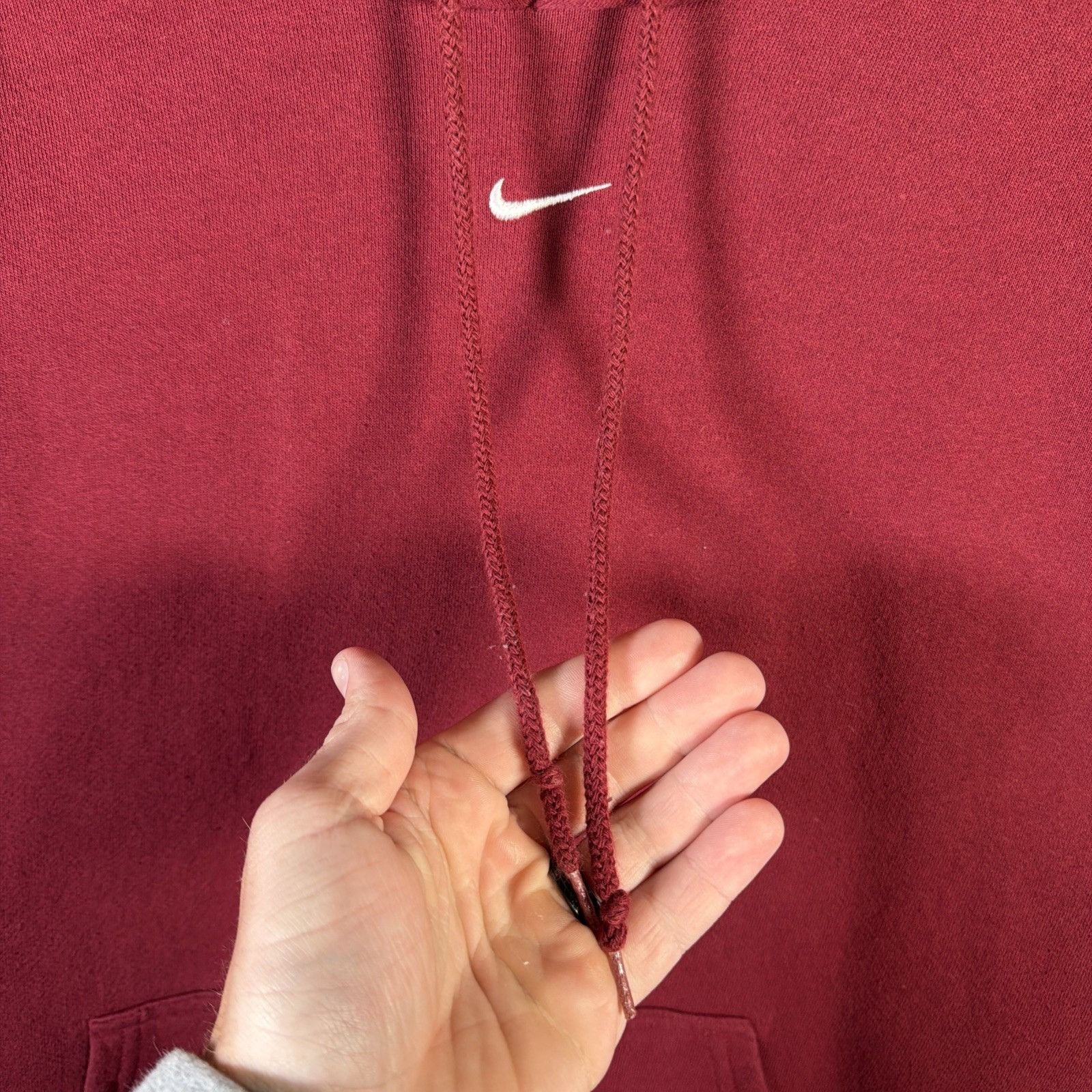 Nike Vintage Nike Center Swoosh Hoodie Red Mens XL 90s Y2K Baggy Size US XL / EU 56 / 4 - 5 Thumbnail