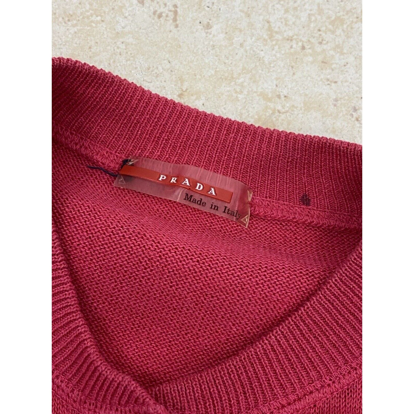 Prada VTG Y2K Prada Pink White Stripe Cardigan Snap Button US 6 Size M / US 6-8 / IT 42-44 - 7 Thumbnail