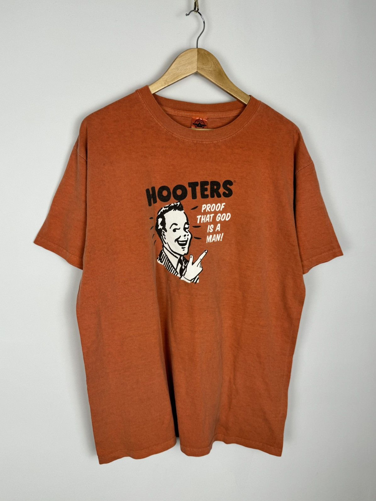 Vintage Vintage Hooters “Proof That God Is a Man!” Tee Size US XL / EU 56 / 4 - 3 Thumbnail
