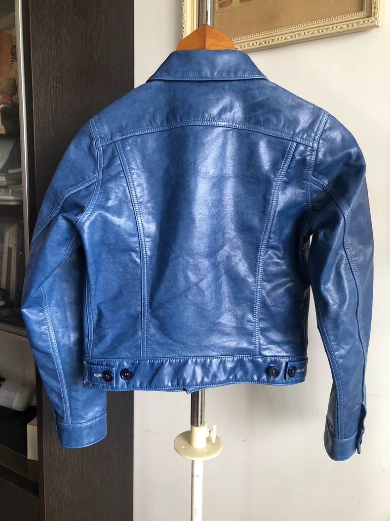 Comme des Garcons Comme Des Garcons Blue Leather Coat Size XS / US 0-2 / IT 36-38 - 2 Thumbnail