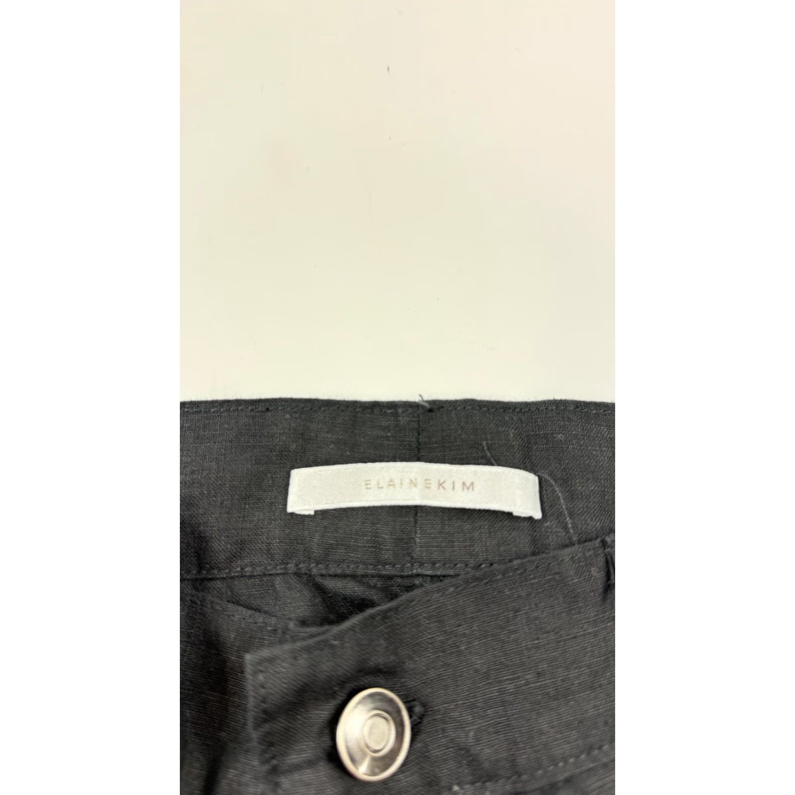 Vintage Elaine Kim Pants Womens 2 Black Crop Straight Leg 97% Cotton USA Casual Chino Size 28" / US 6 / IT 42 - 2 Thumbnail