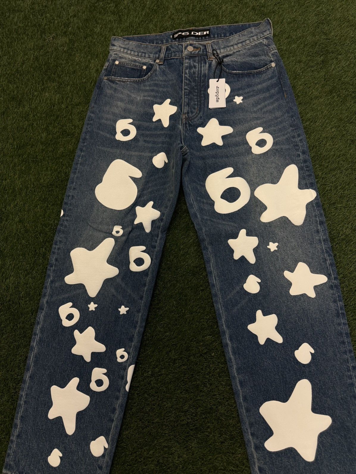 Sp5der Sp5der Worldwide Beluga Denim Jeans Size 30 (NEW) Size US 30 / EU 46 - 3 Thumbnail