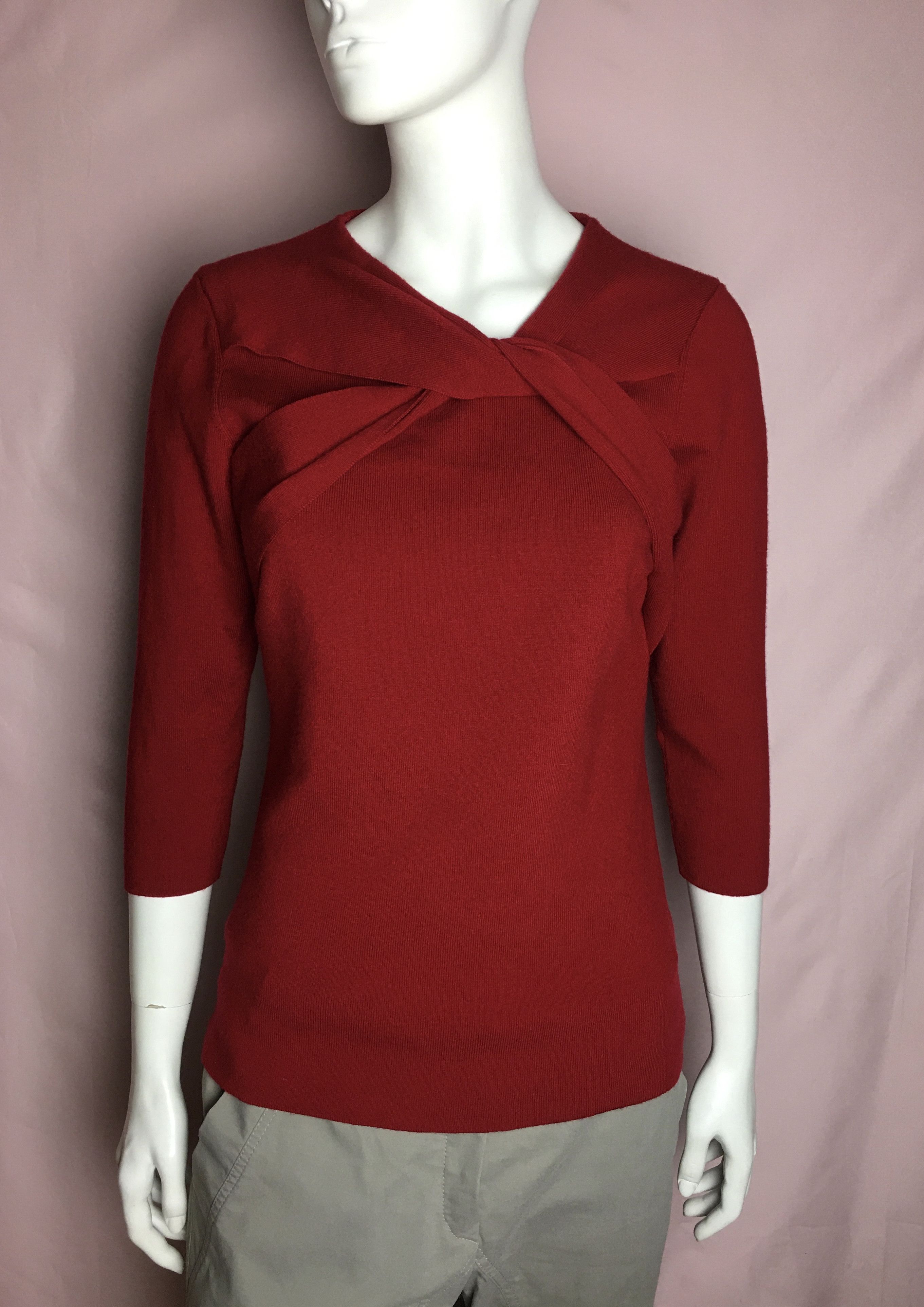 Other THE FOLD London 3/4 Sleeves Knit Red Top Sweater Size M Size M / US 6-8 / IT 42-44 - 4 Thumbnail